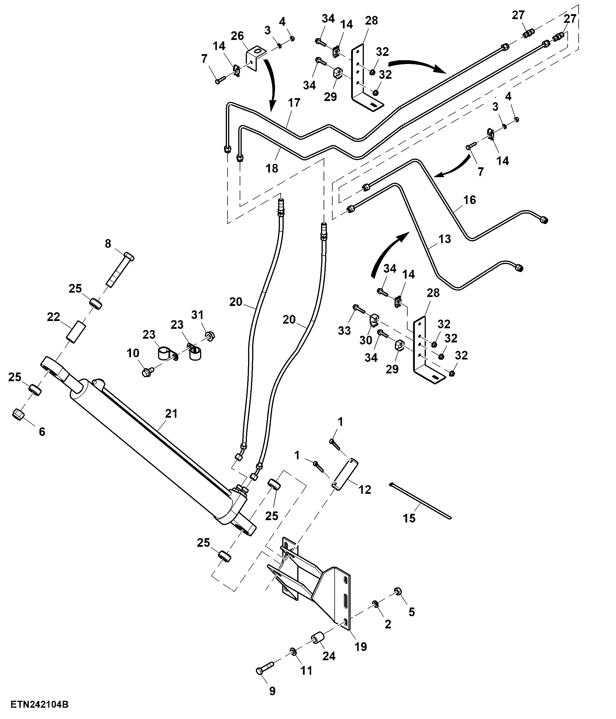Unloading Tube Hydraulic Lines, Hydro Drive