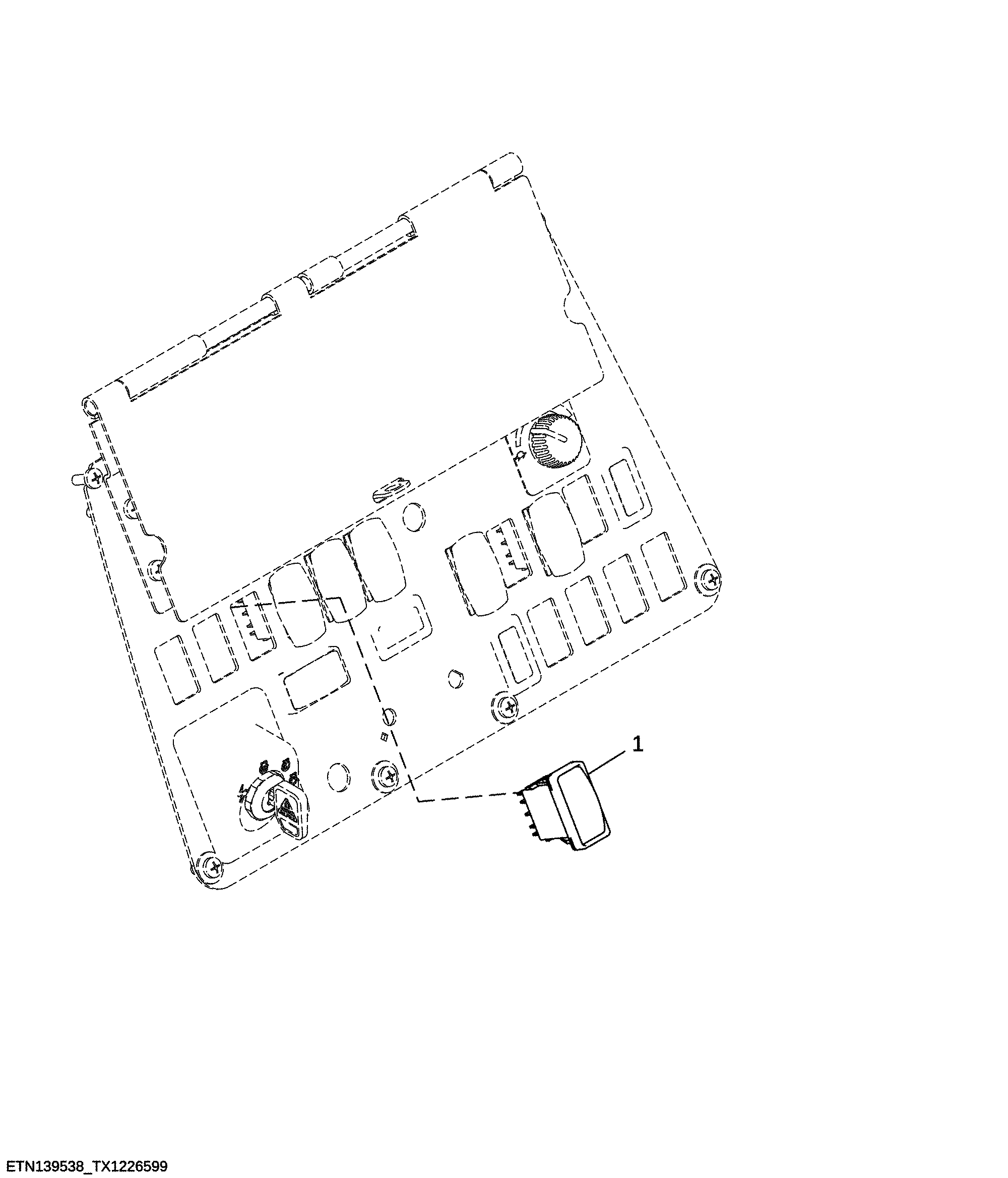 Loader Auxiliary Rocker Switch