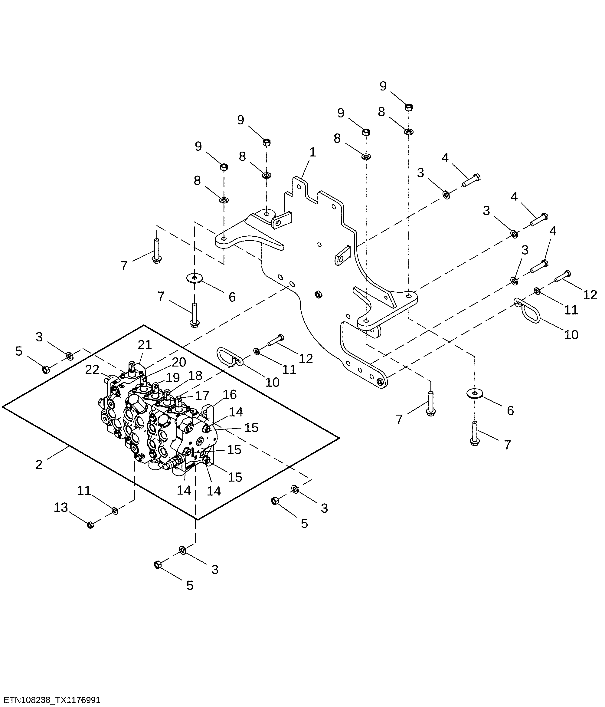 Backhoe Valve, Five Function Manual with Thumb Ready
