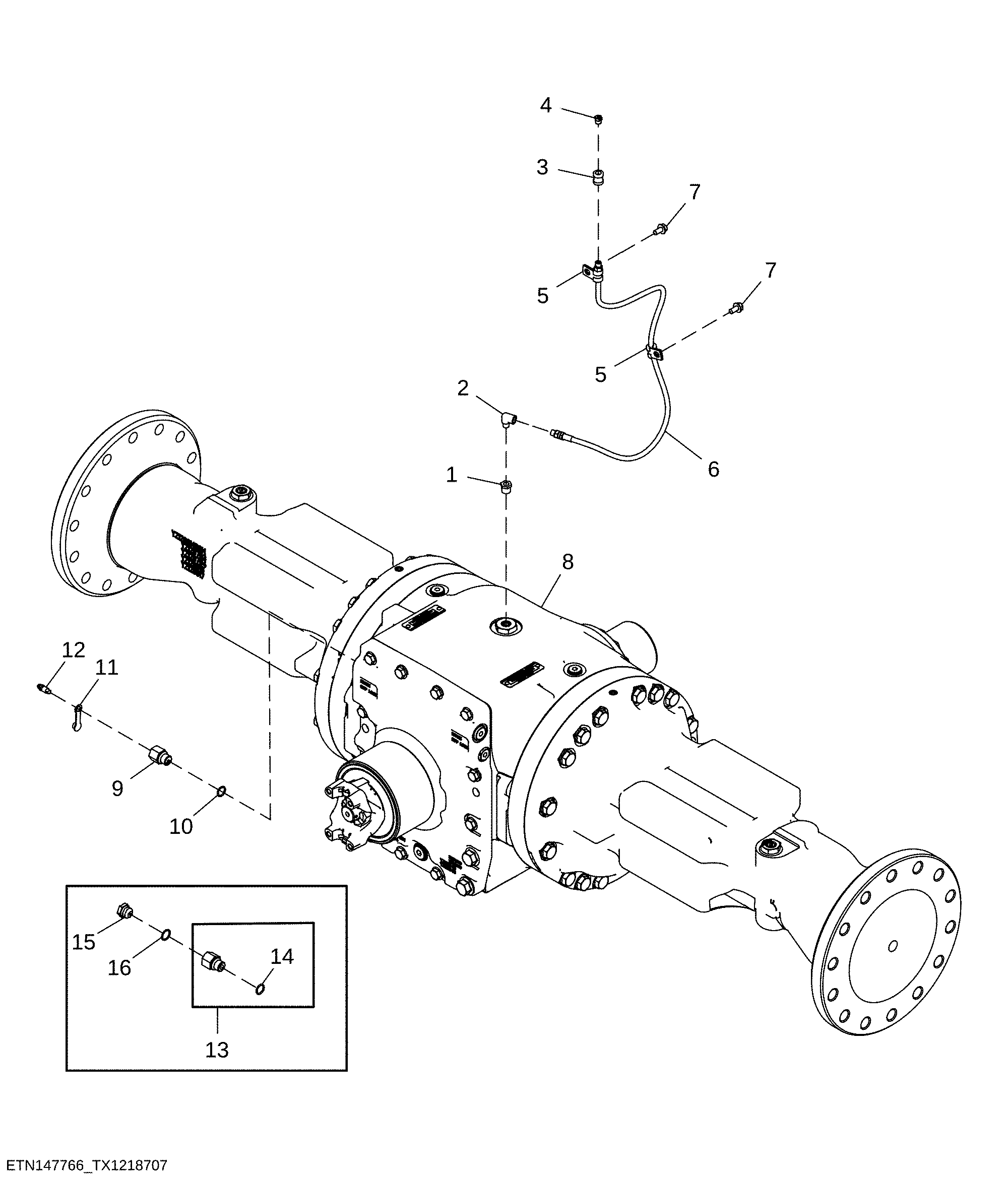 Rear Axle with Hydraulically Locking Differential