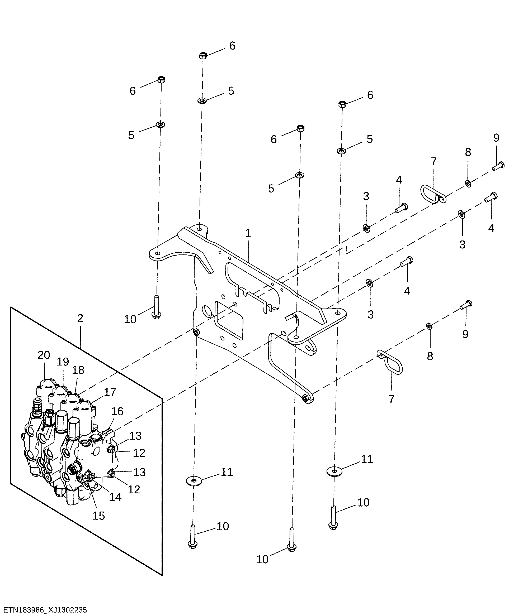 Backhoe Control Valve, Fourth Function Pilot