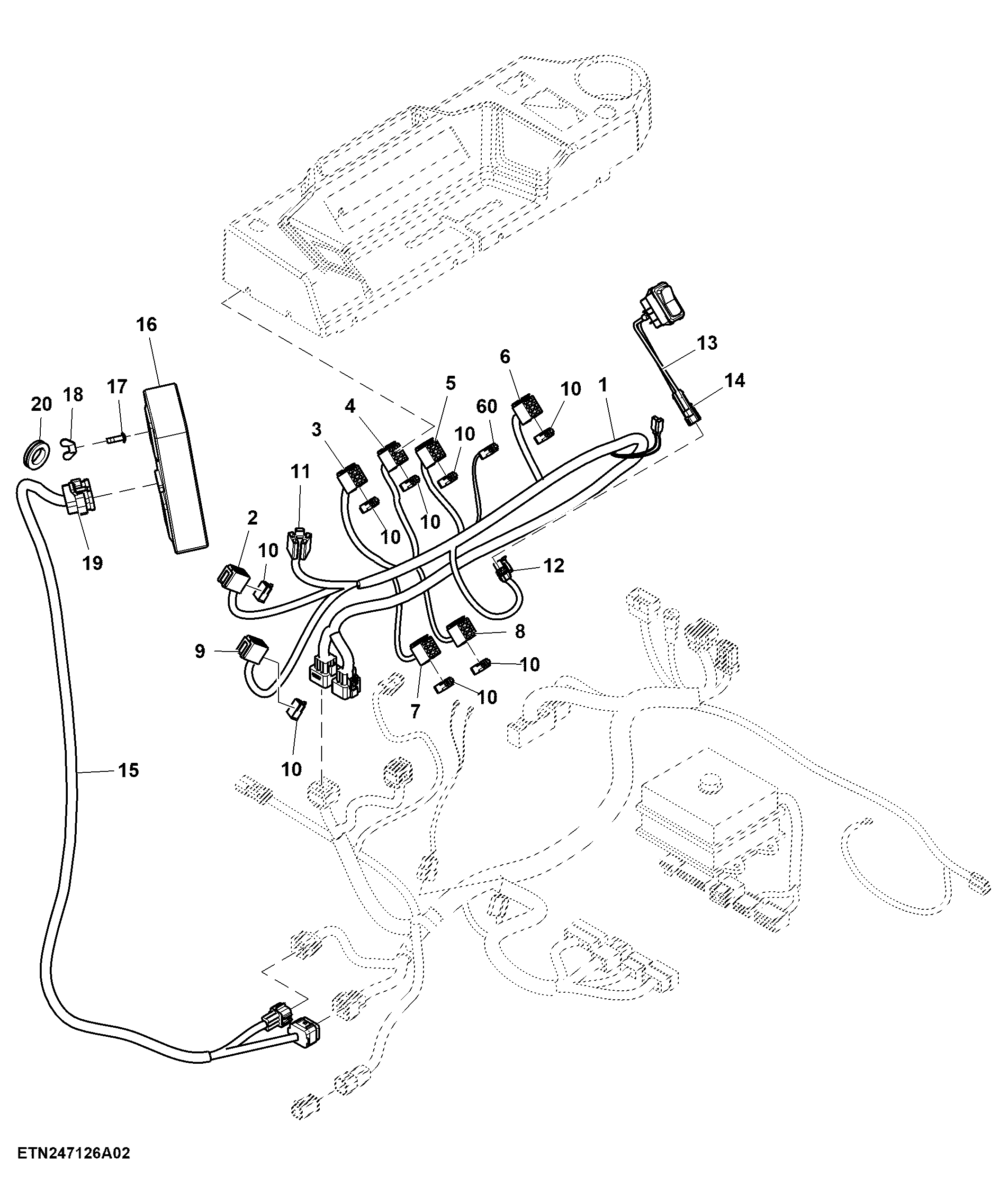 Dashboard Panel Wiring Harness, Hydro Drive