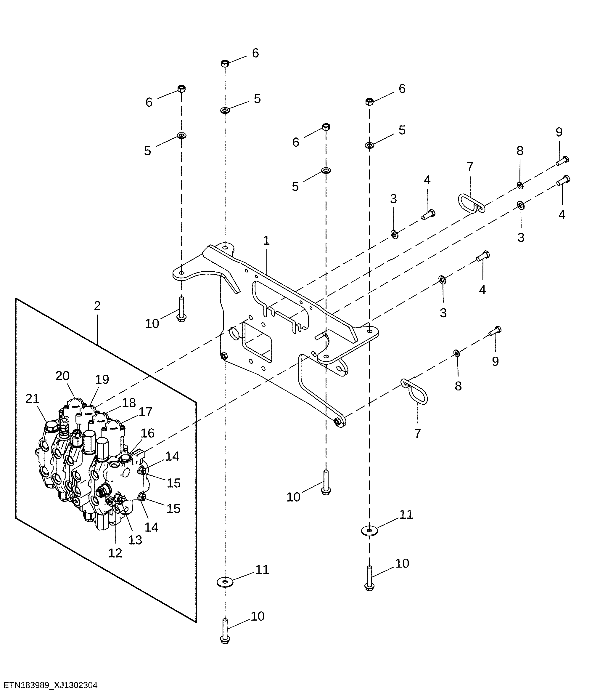 Backhoe Valve, Five Function Pilot with Extendable Dipperstick