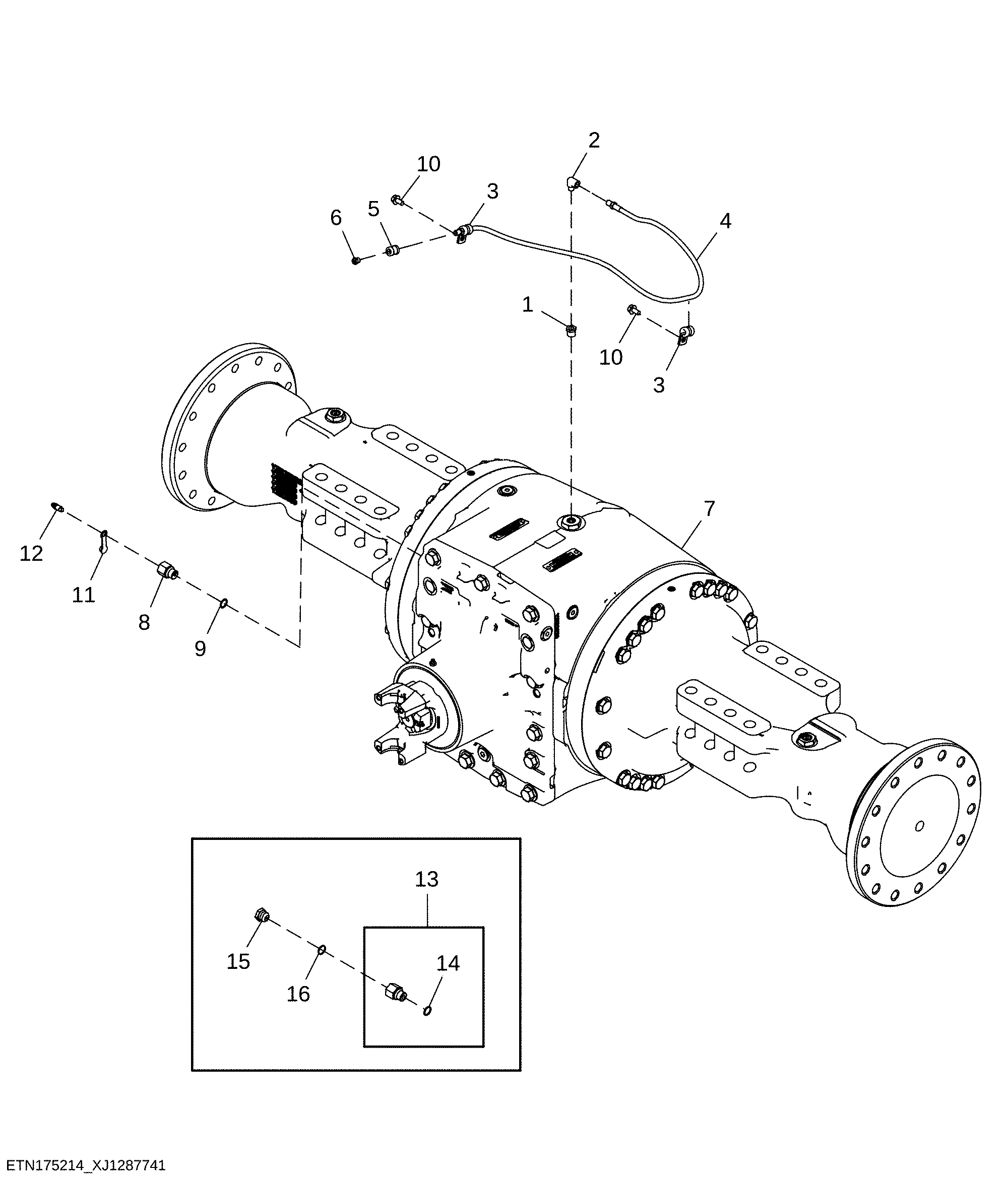 Front Axle with Hydraulic Differential Lock