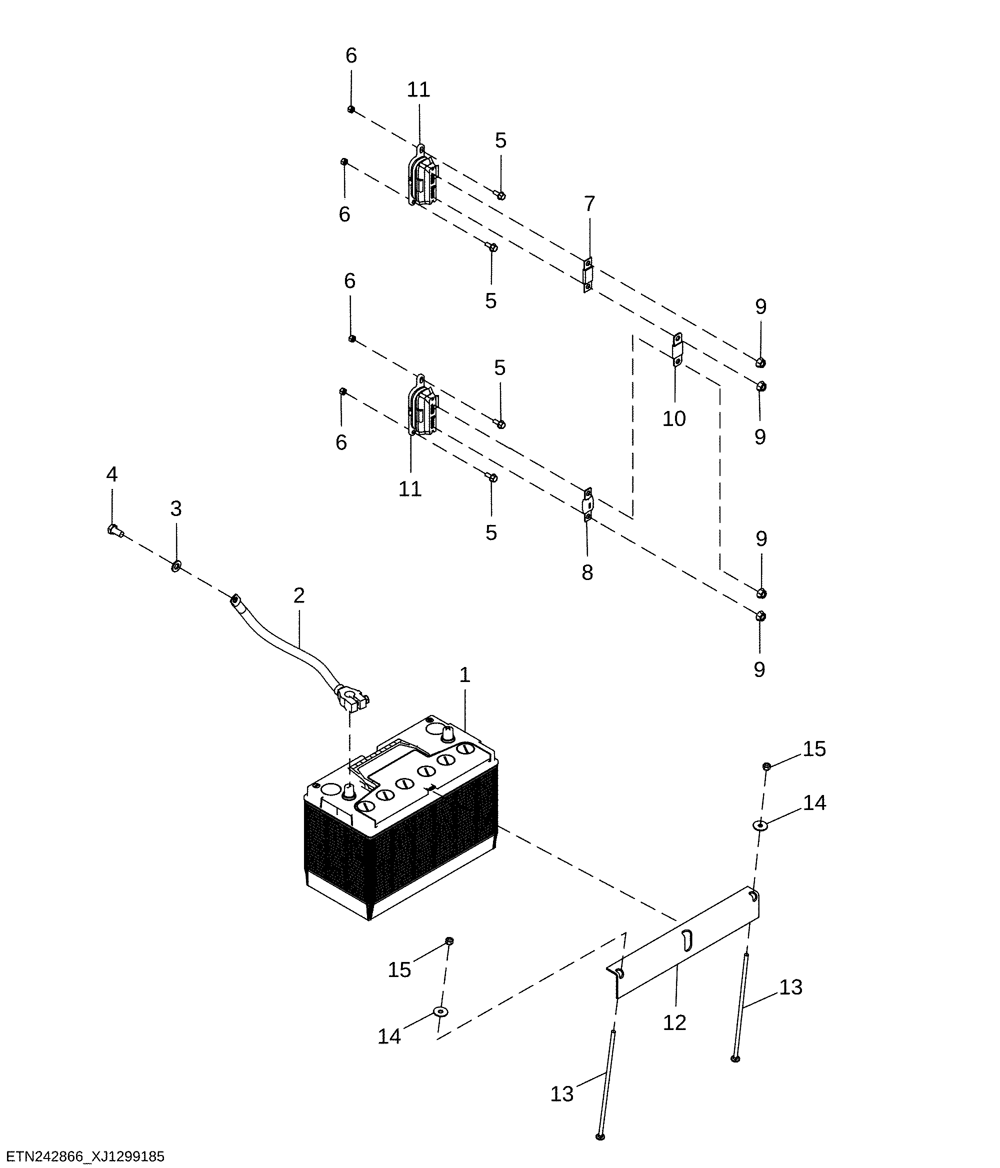 Single Battery and Negative Cable ( - 000022)
