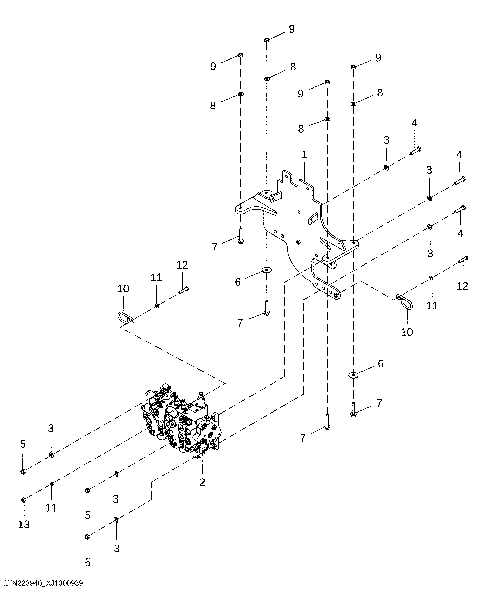 Backhoe Valve, Six Function Manual with Extension and Auxiliary
