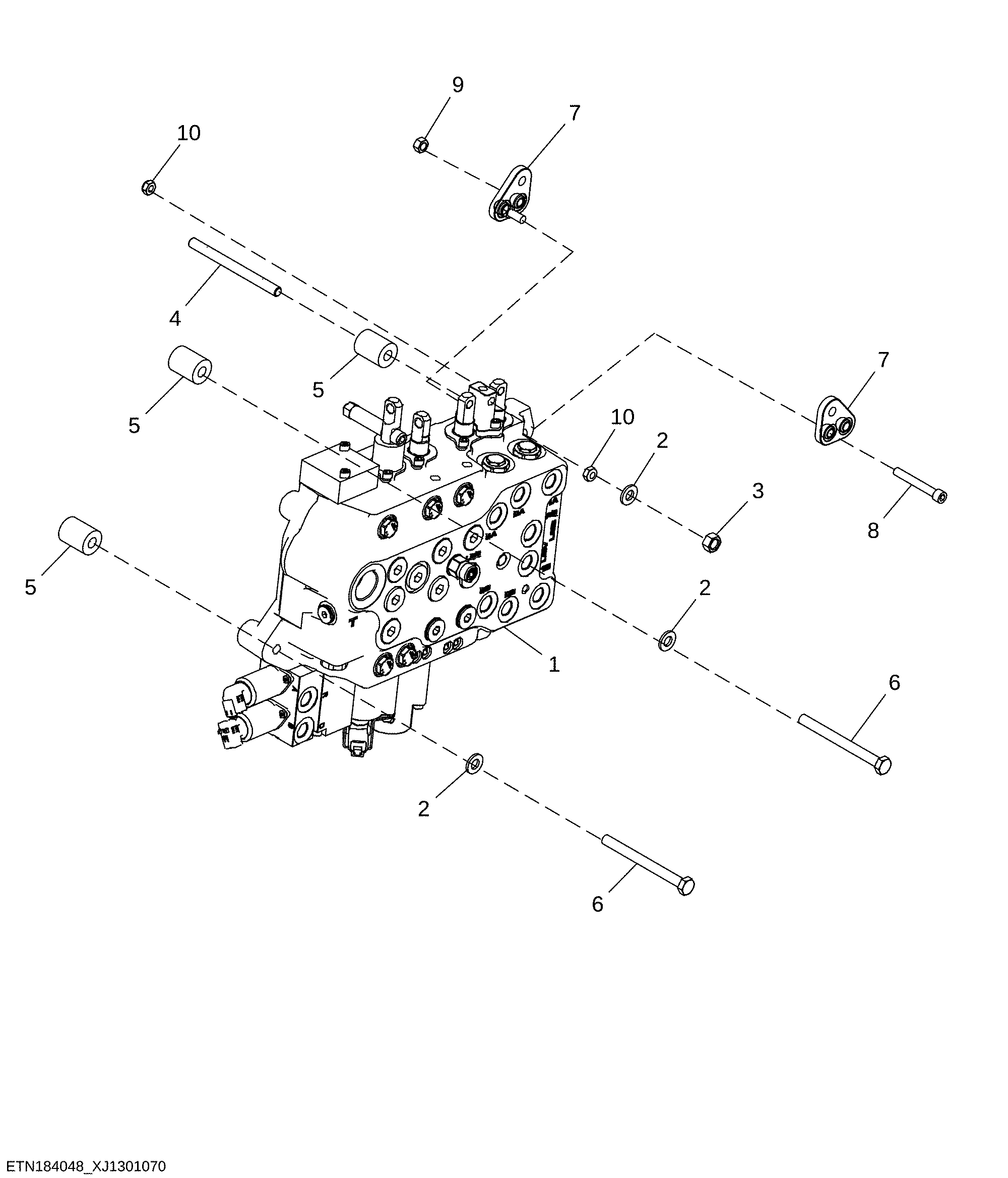 Loader and Stabilizer Valve, Five Function with Electrohydraulic Auxiliary