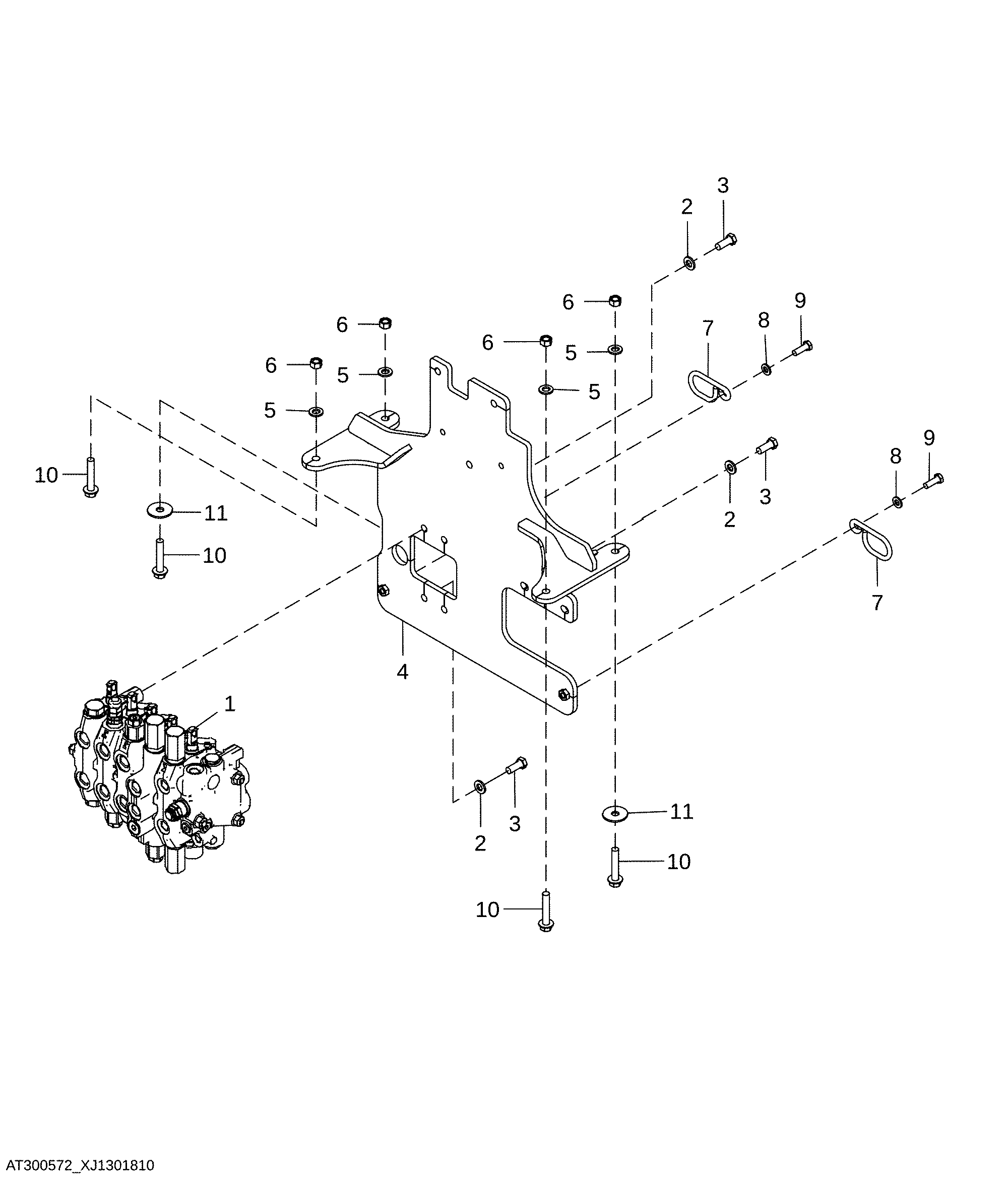 Five Function Backhoe Valve and Mounting Parts