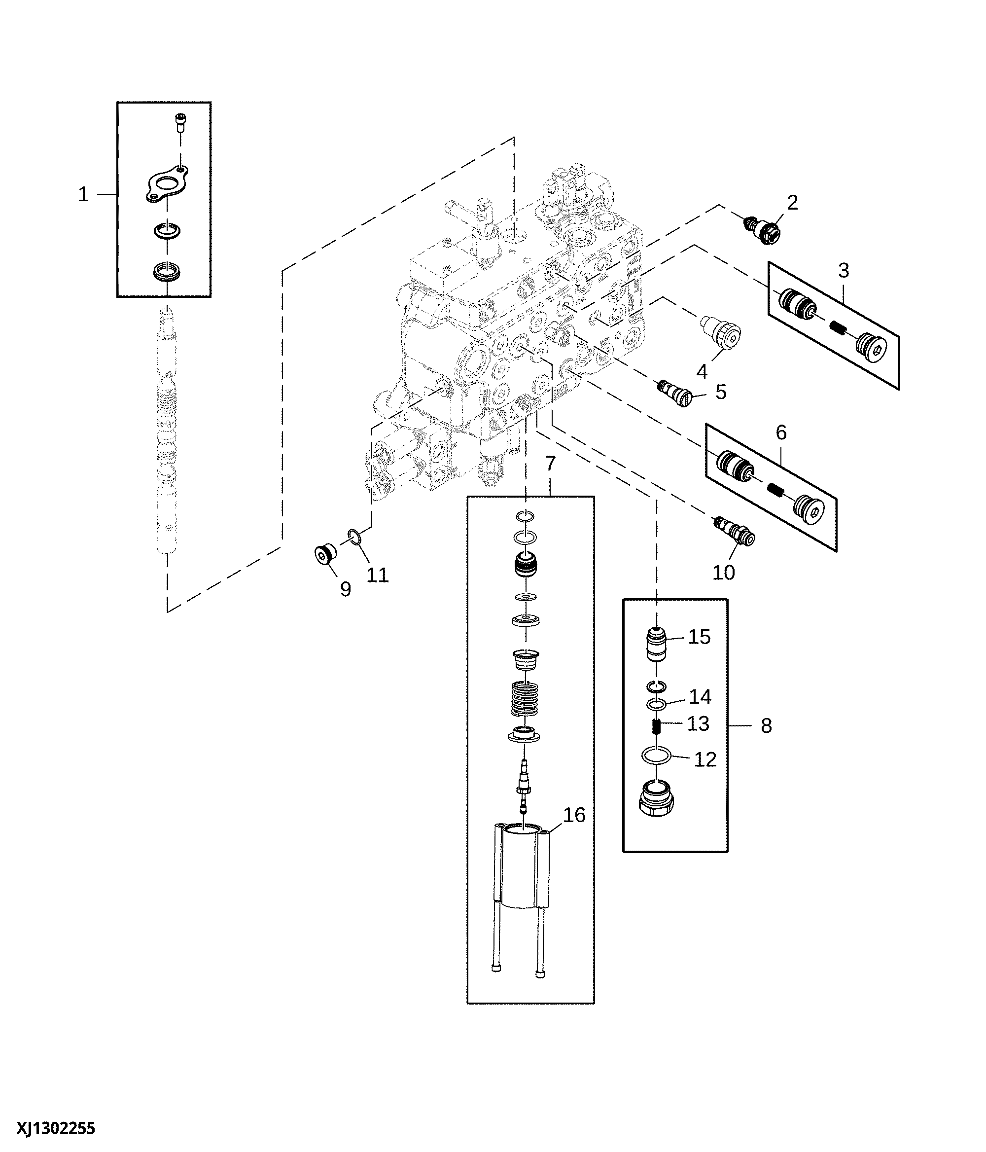 Boom Valve Circuit, Loader Five Function Valve