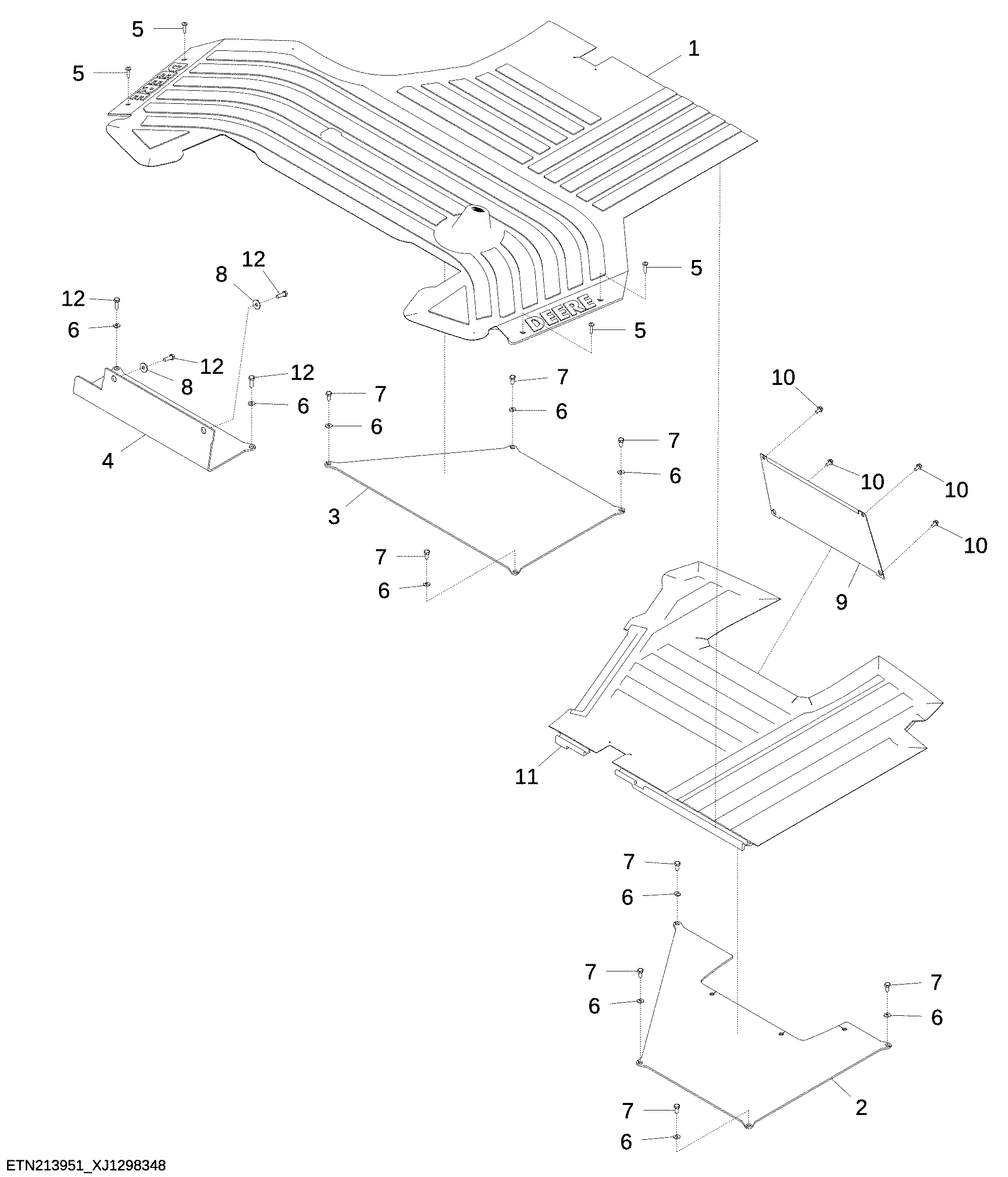 Floor Covers and Mats, 1/4 Cab with Manual Controls