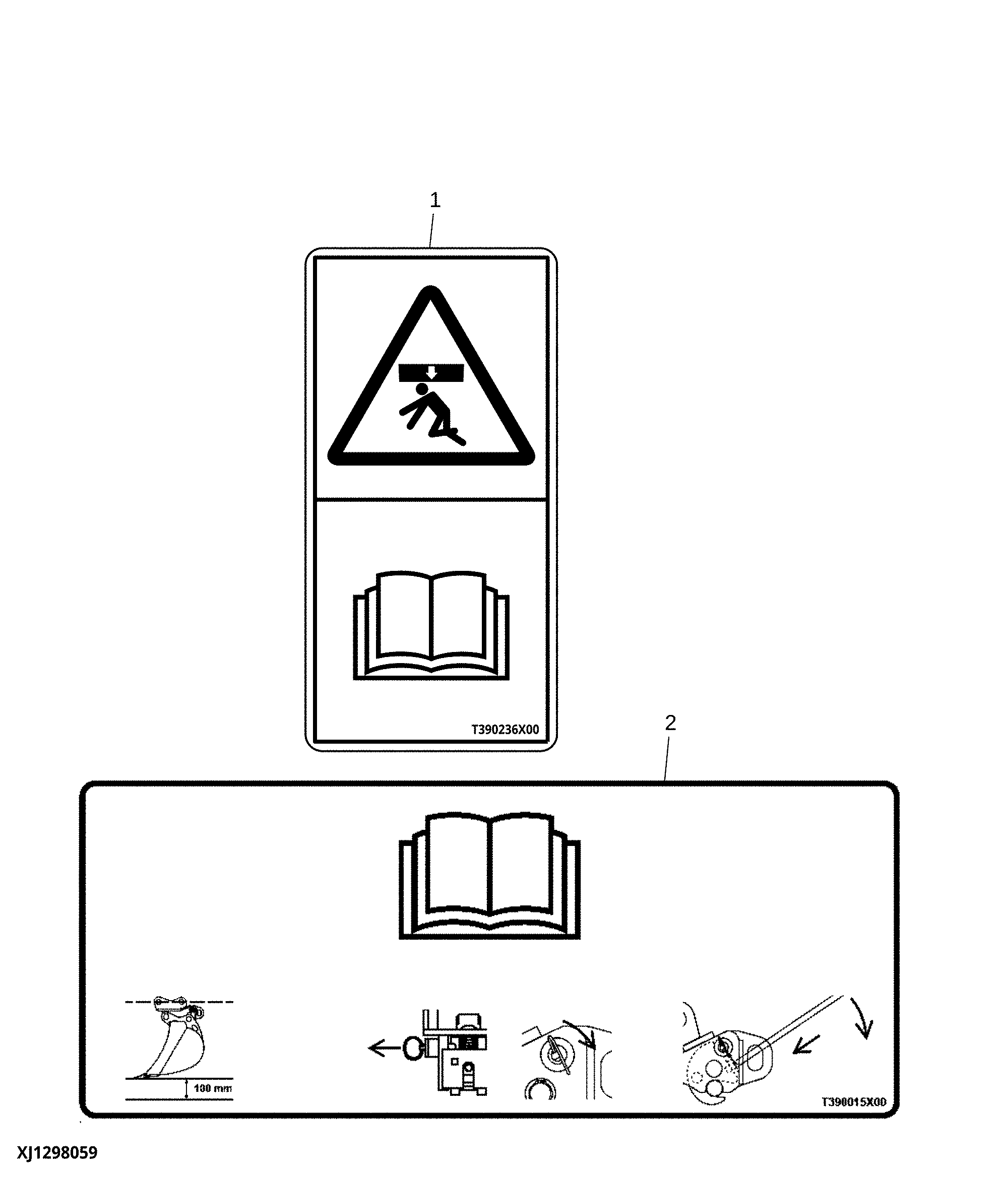 Backhoe Spring Coupler Labels, No Text