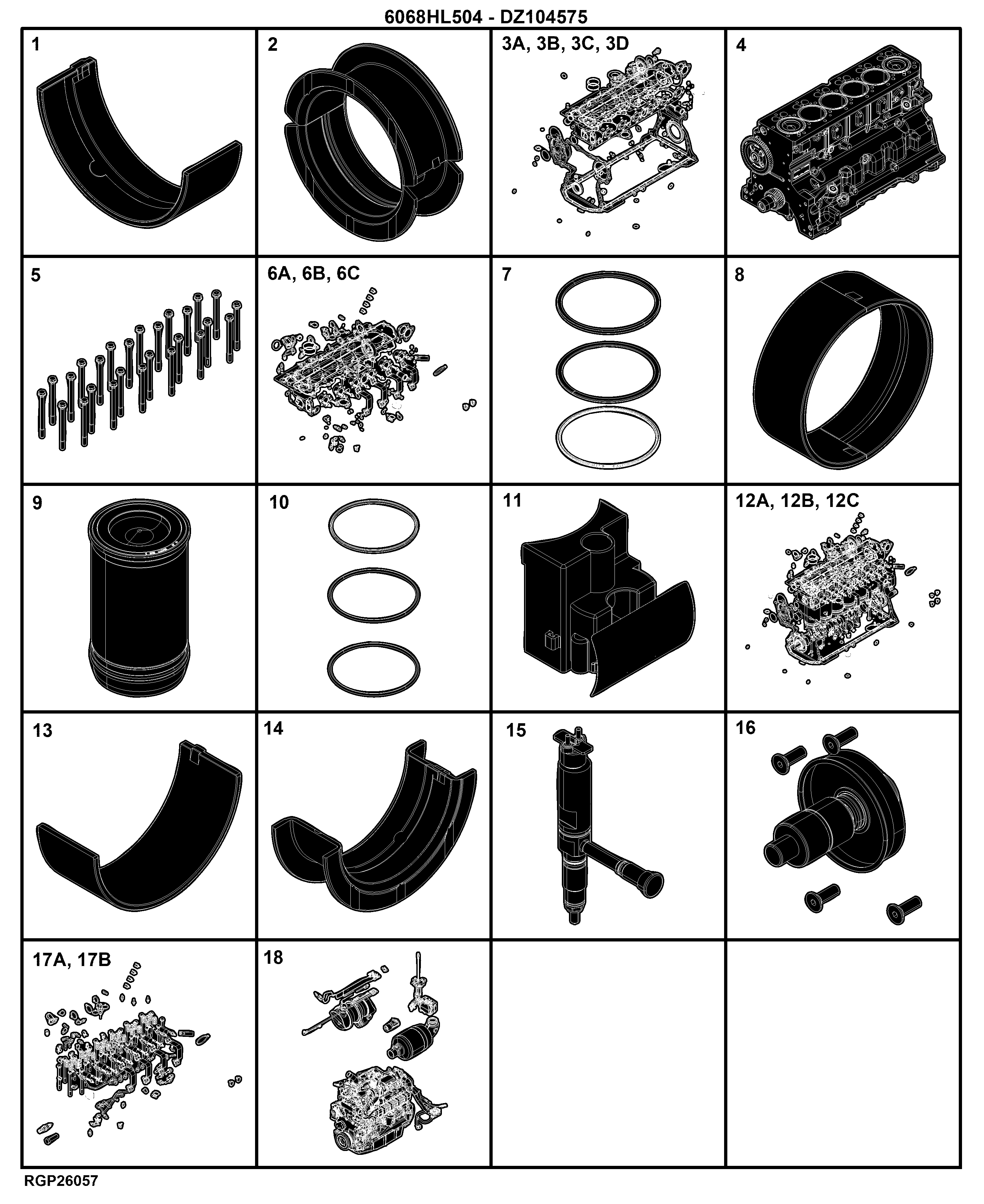 E2 Engine 6068HL504-DZ104575-ETN154367-ETN154368-ETN154360