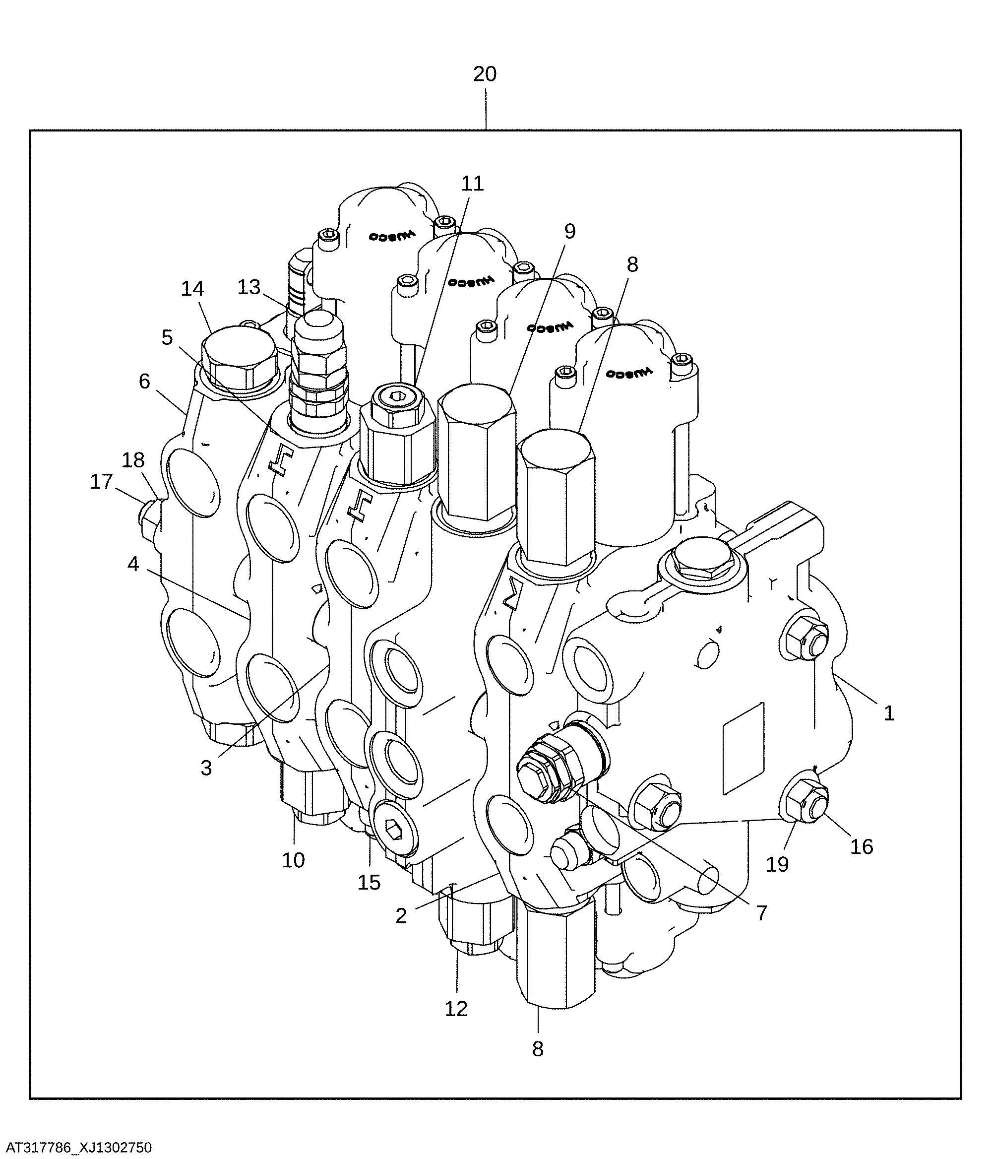 Hydraulic Actuated Control Valve with Pilot Control Fifth Function