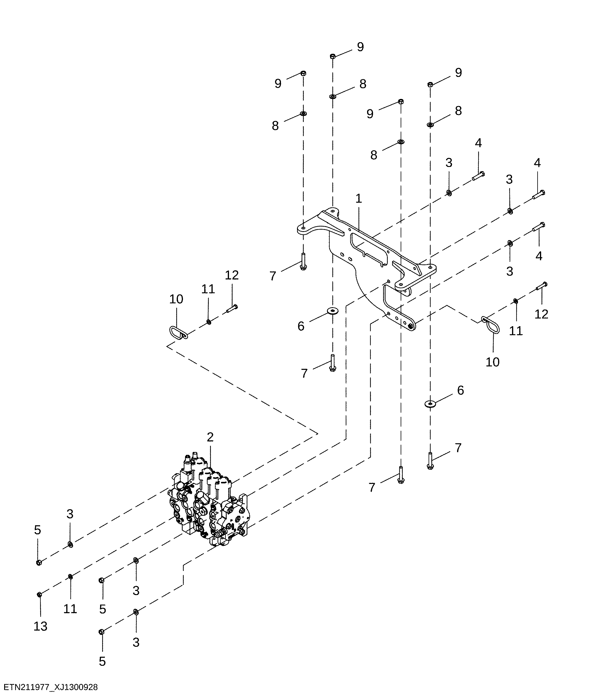Backhoe Valve, Five Function Pilot with Extension