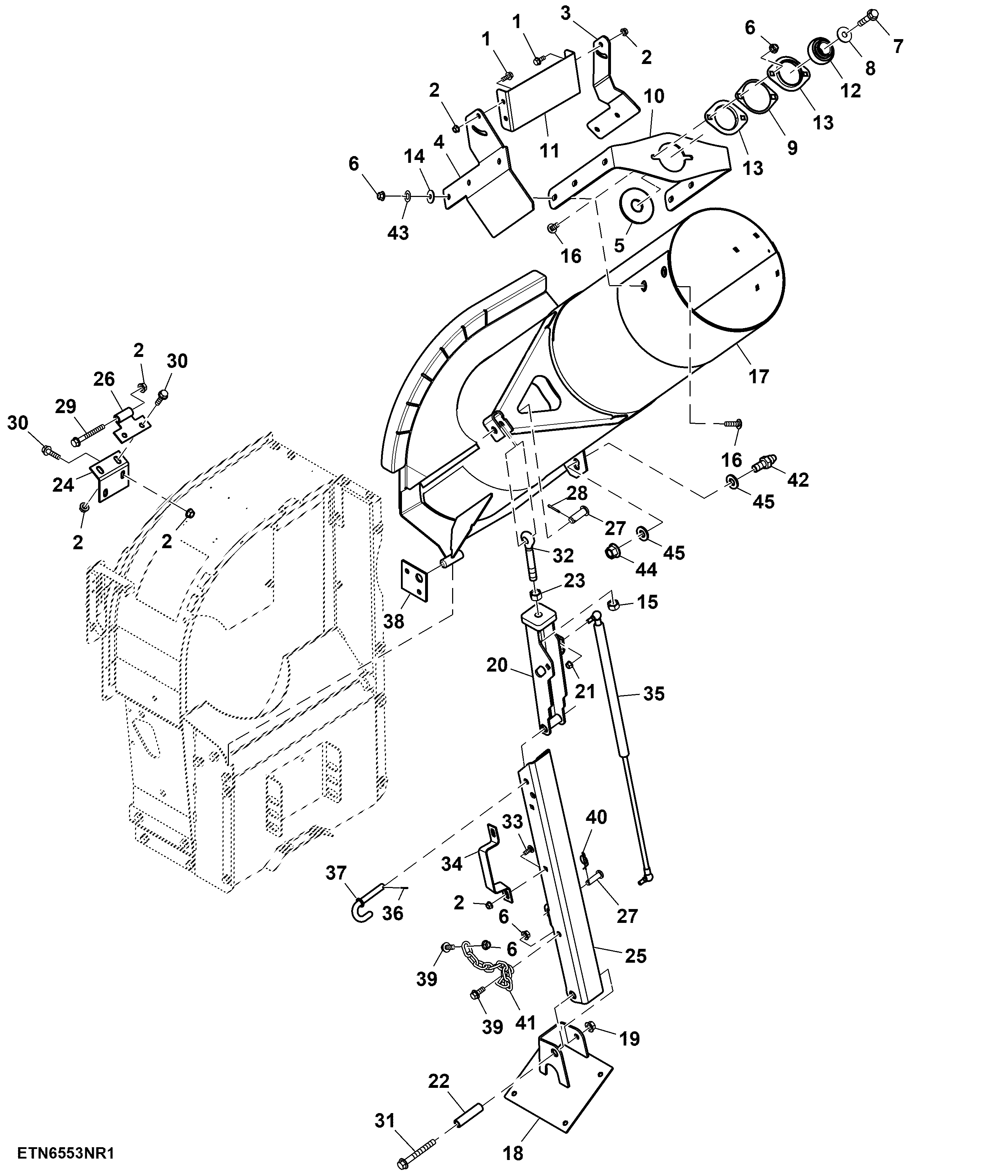 Loading Auger Housing, 400 Bushels, Power Fold