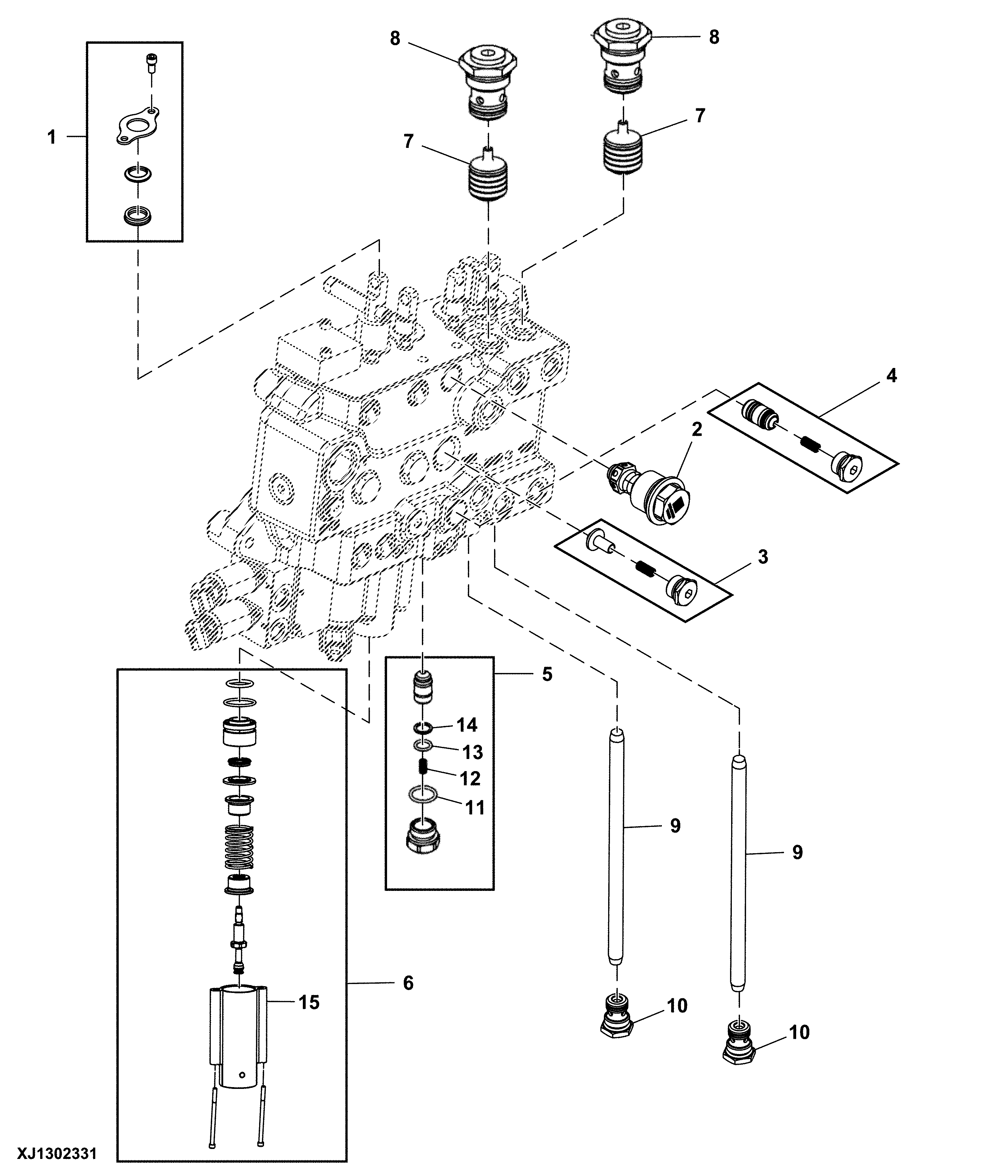 Boom Valve Circuit, Loader Five Function Valve