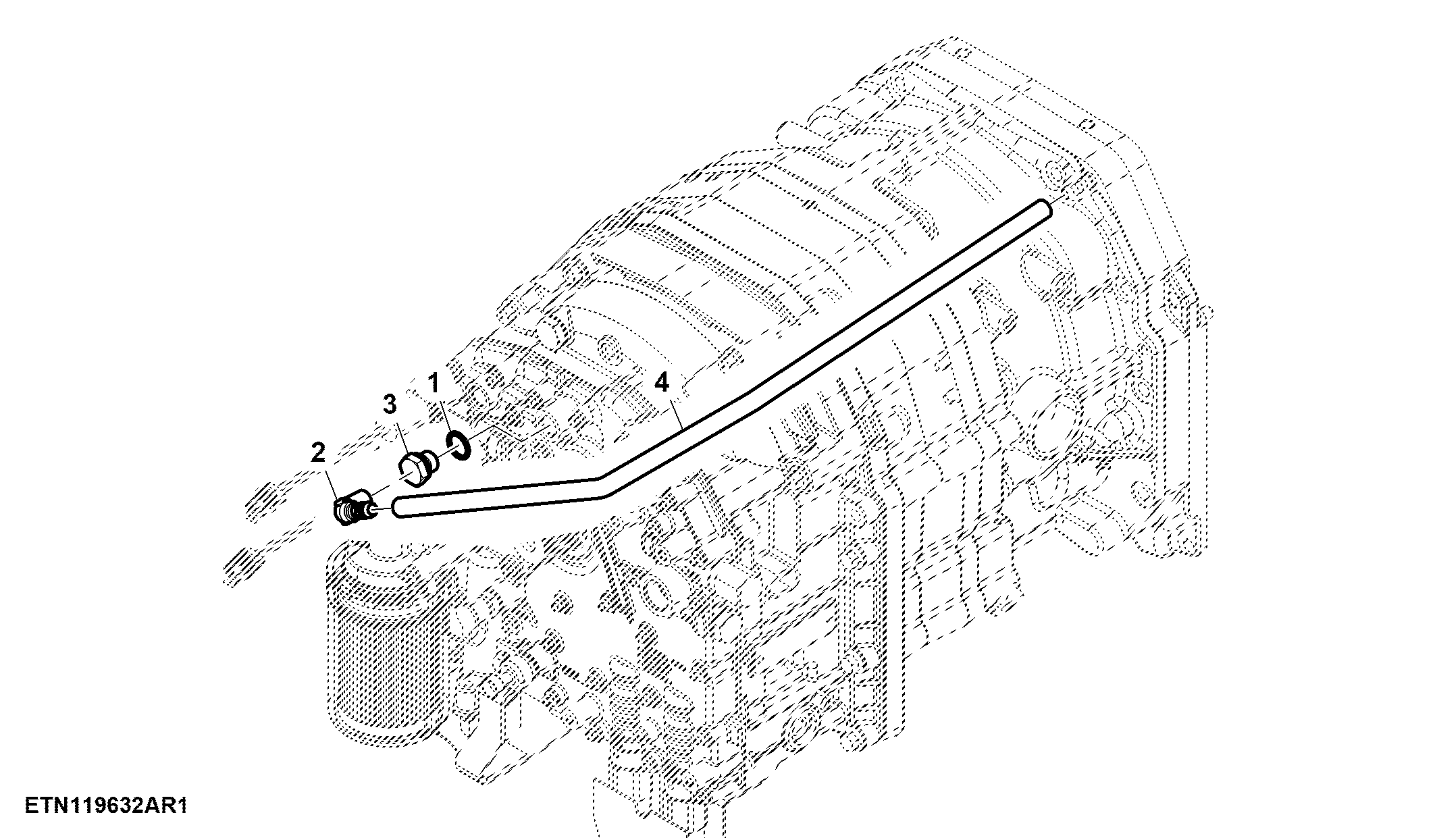 Suction Hose, Transmission Front Housing (010000 - )