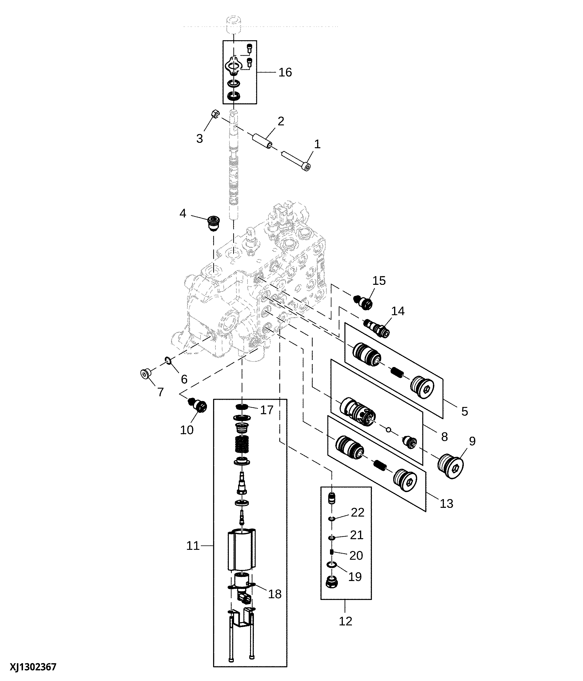 Bucket Valve Circuit, Loader Four Function Valve