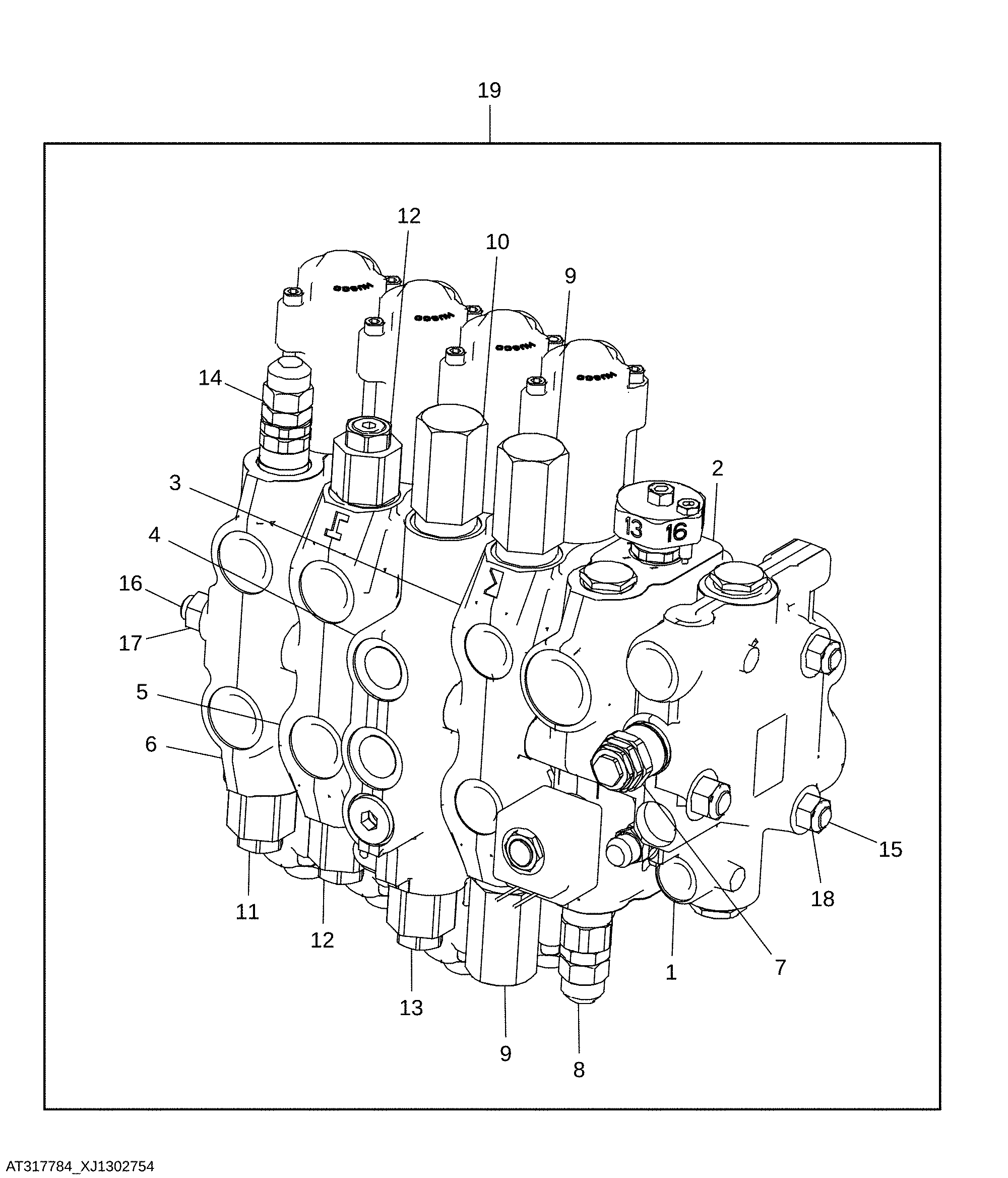 Manual Fifth Function Backhoe Valve with Pilot Control