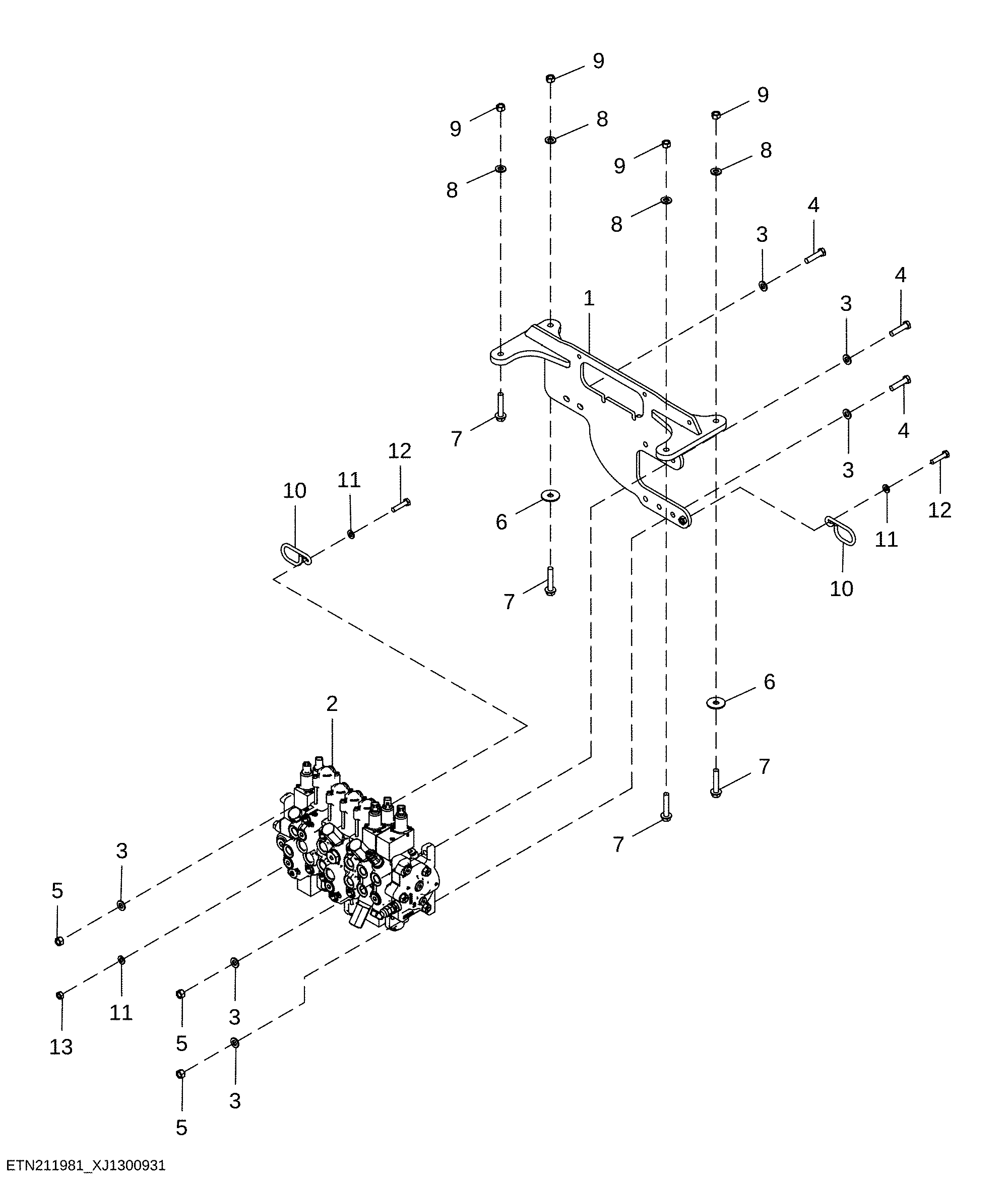 Backhoe Valve, Seven Function Pilot Control
