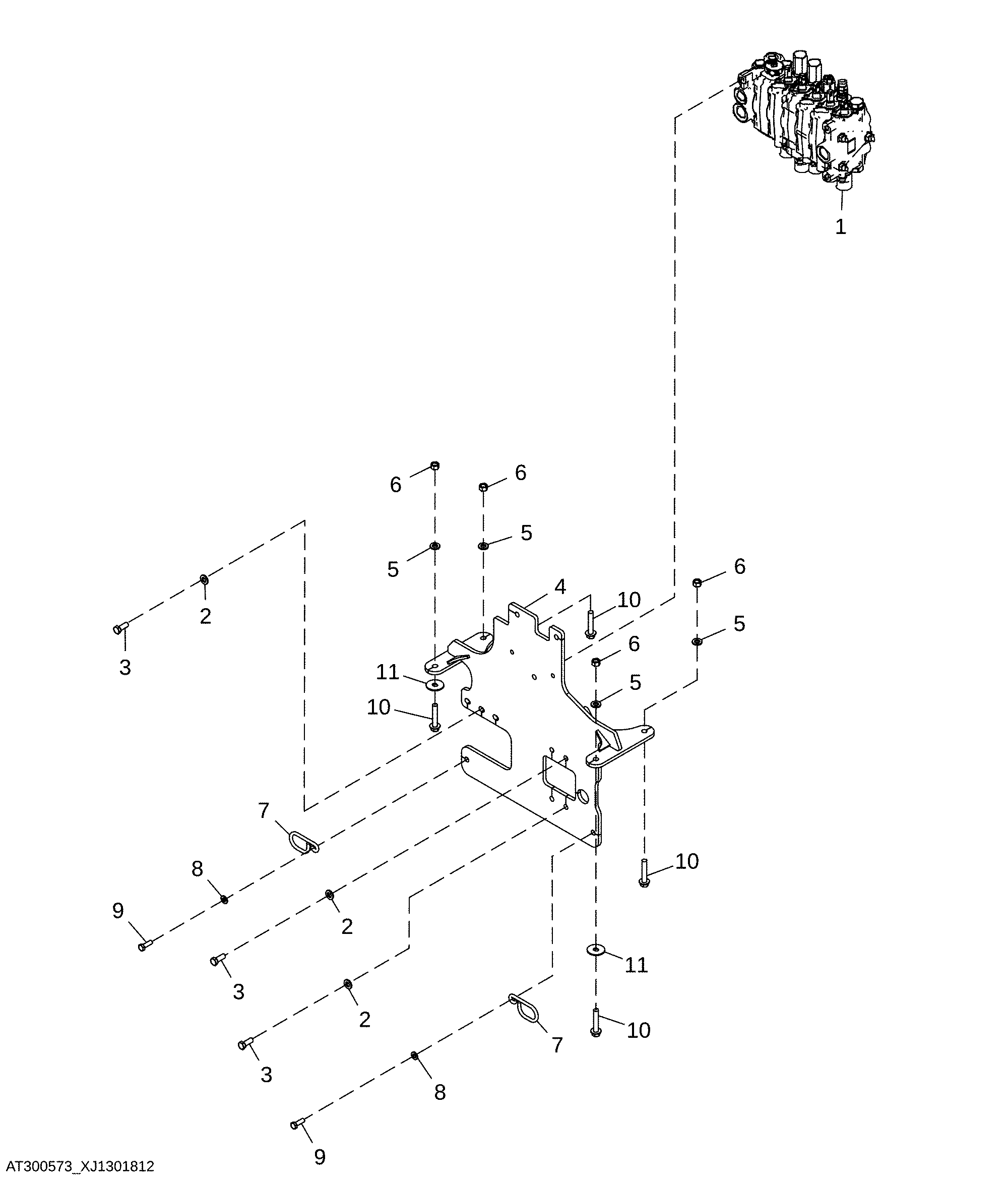 Sixth Function Backhoe Valve and Mounting Parts