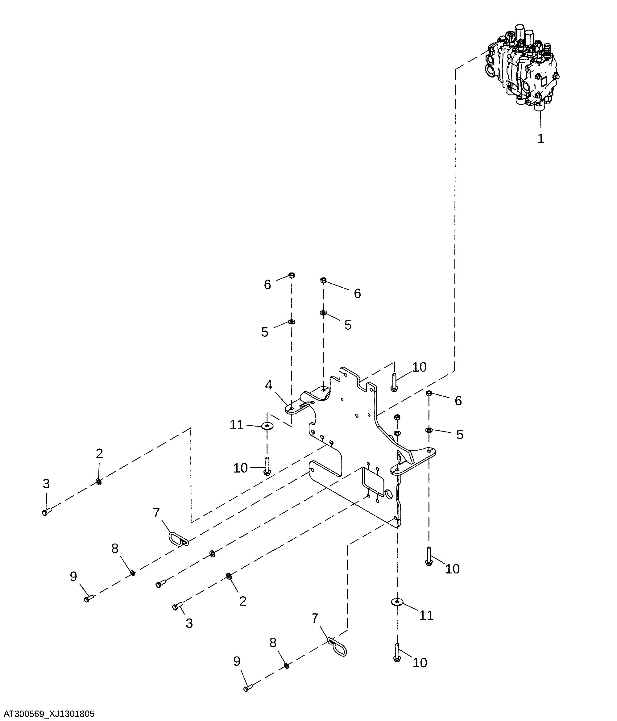 Fourth Function Backhoe Valve and Mounting Parts