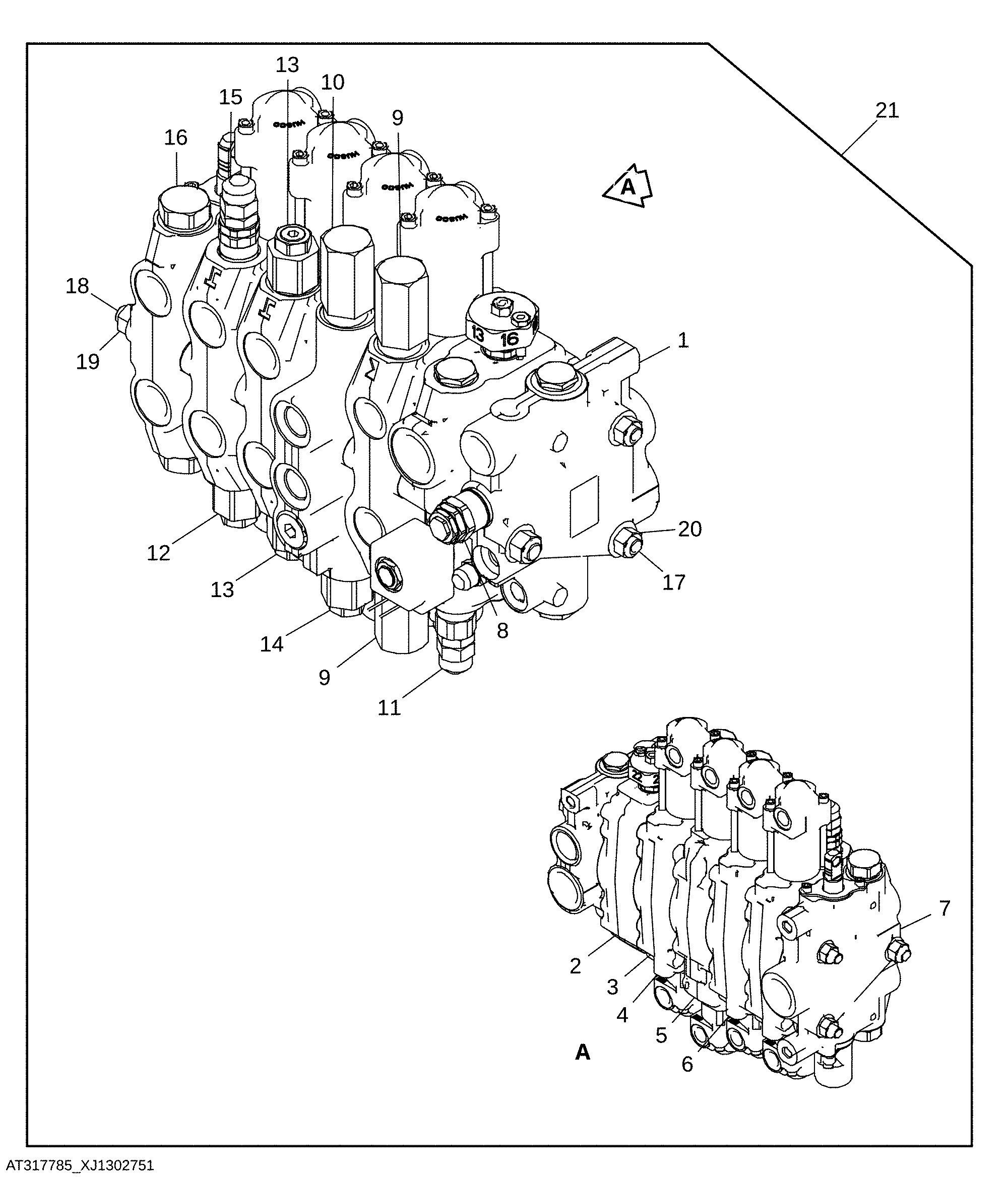 Manual Sixth Function Backhoe Valve, with Pilot Control