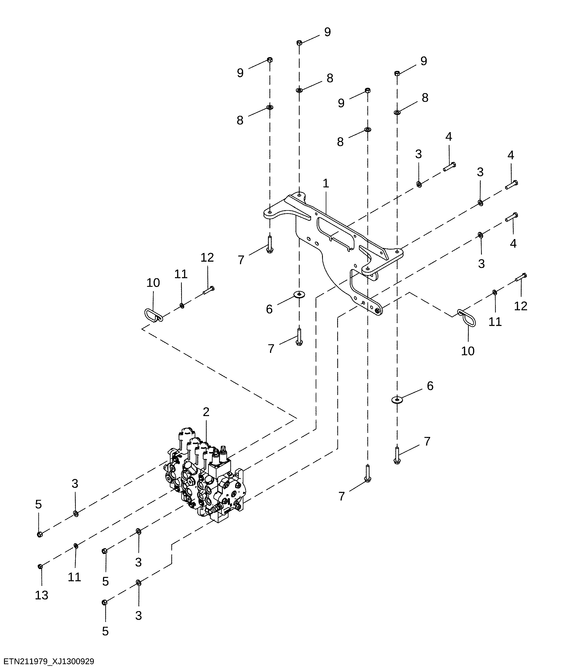 Backhoe Valve, Five Function Pilot with Auxiliary