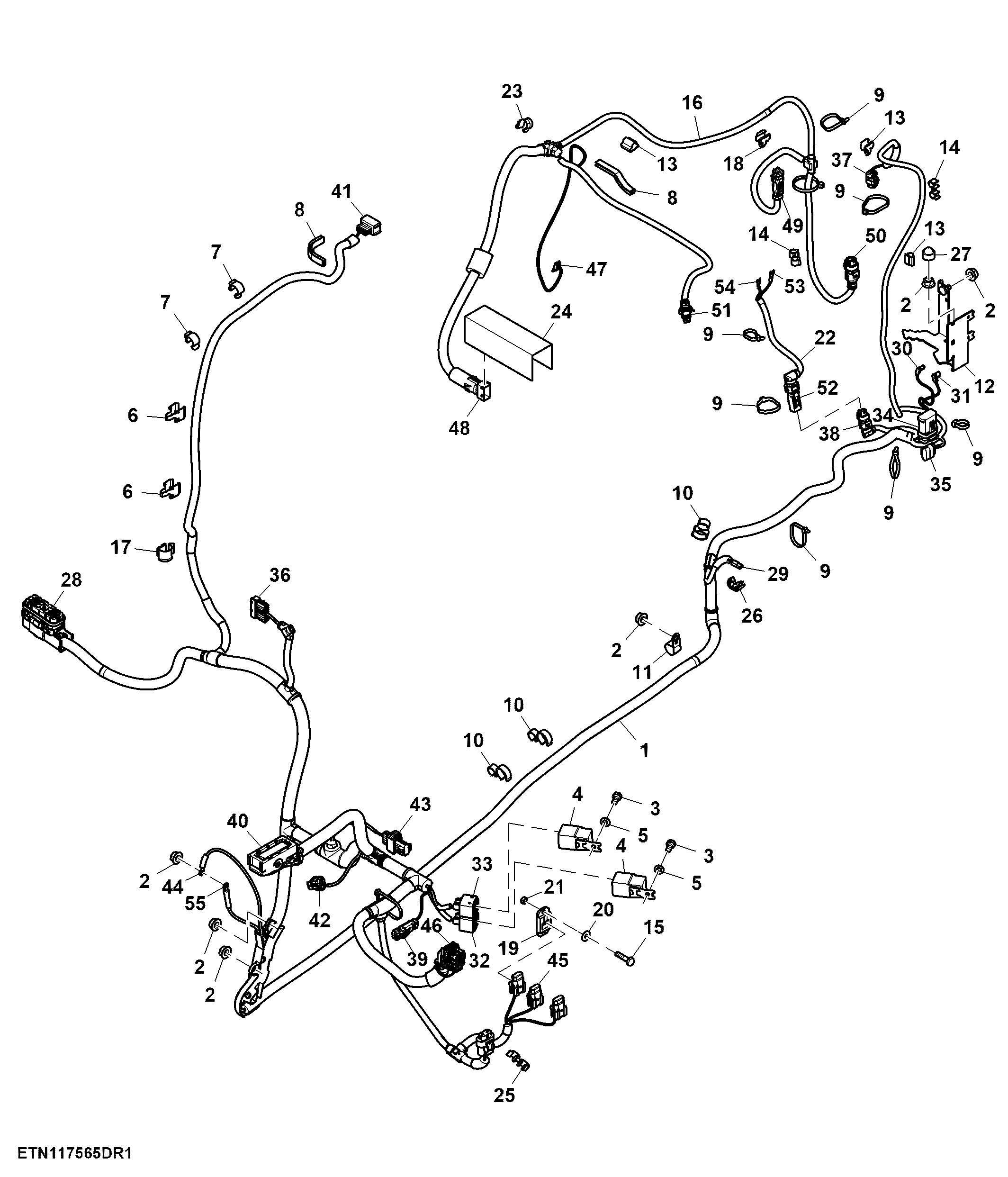 Wiring Harness, Front Chassis, W/ Front Controller, W/ Front PTO