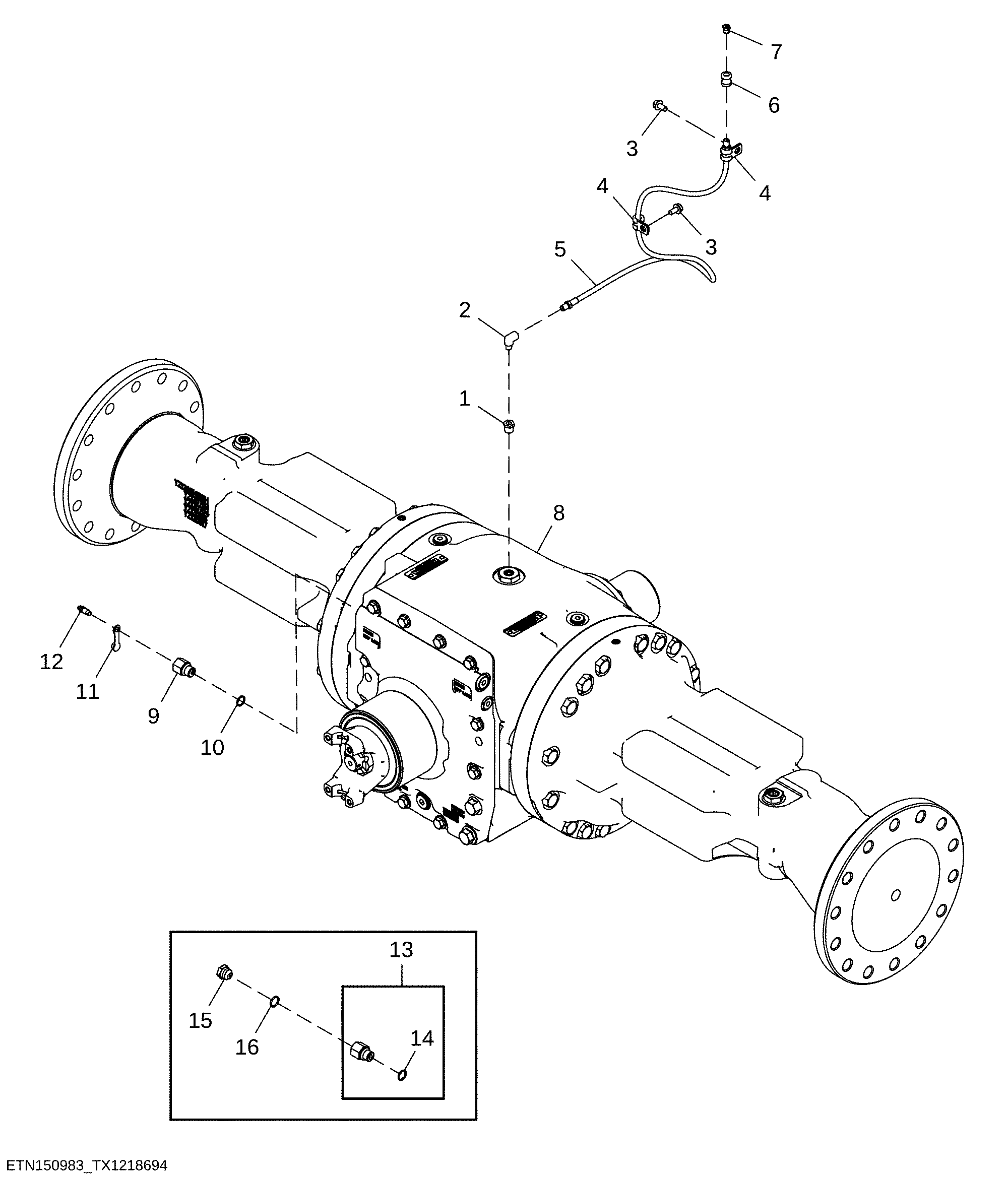 Rear Axle with Hydraulically Locking Differential