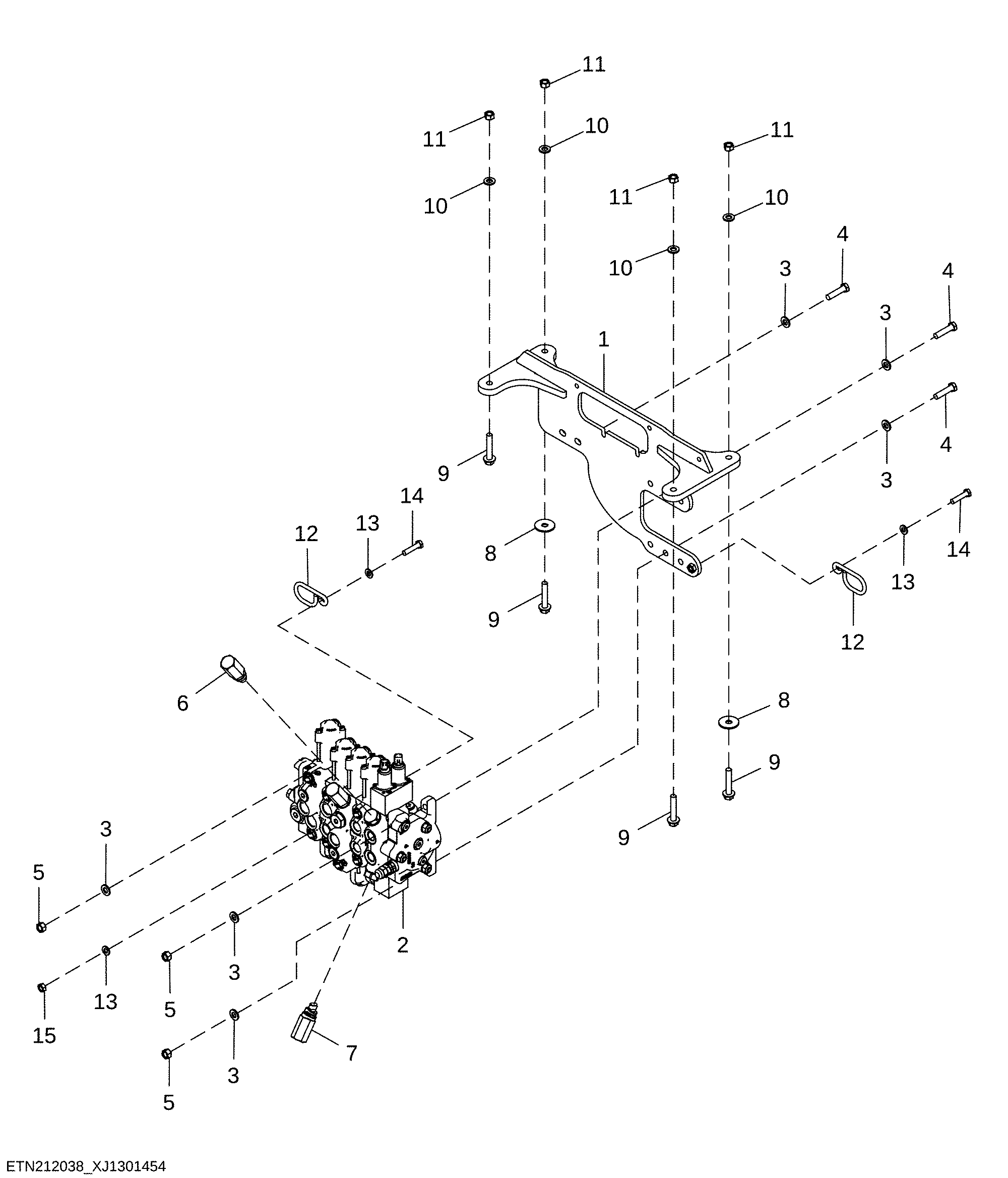 Backhoe Valve, Five Function Pilot with Thumb Ready