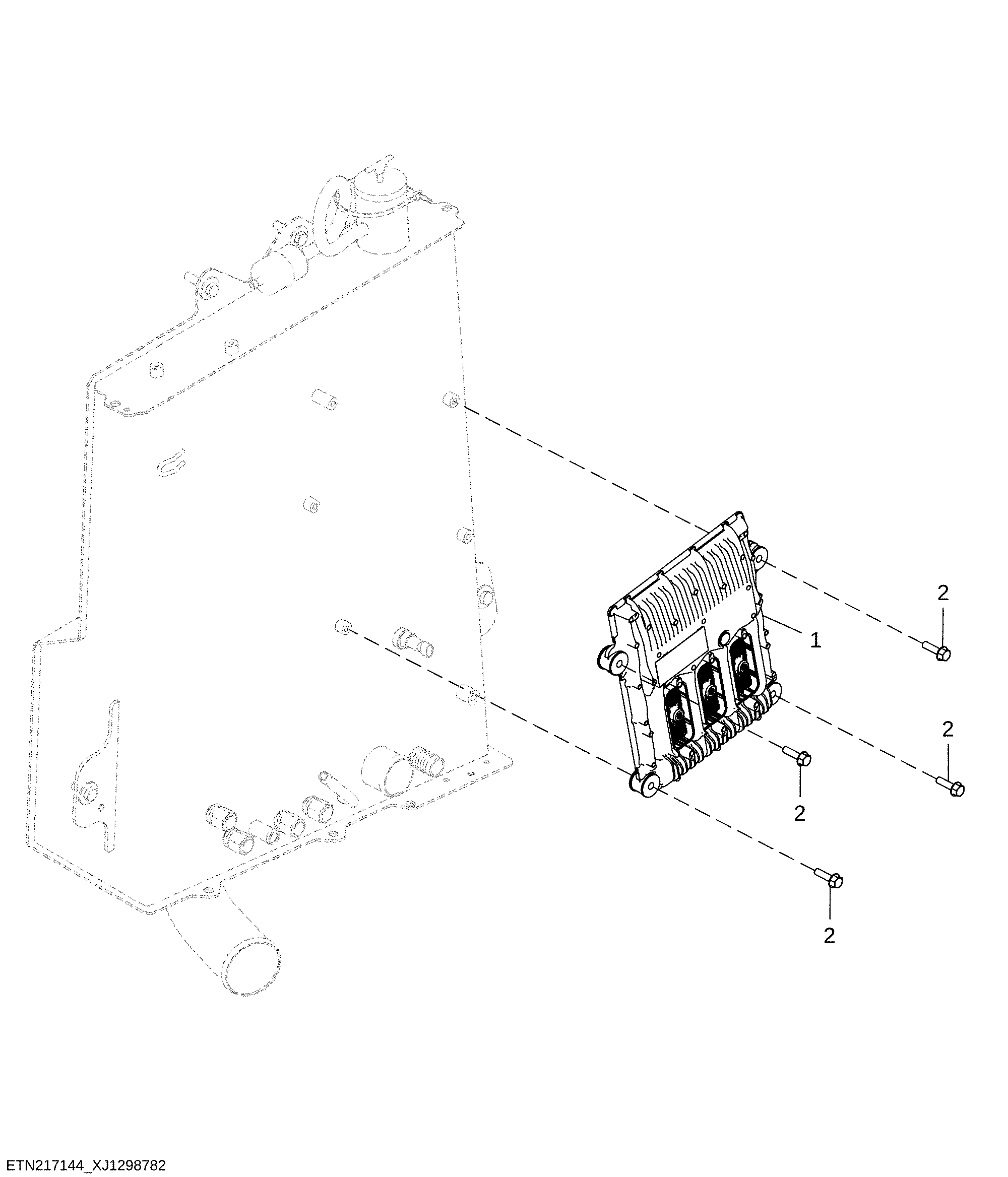 Engine Control Unit and Mounting (Engine 4045HL050-DZ116553)