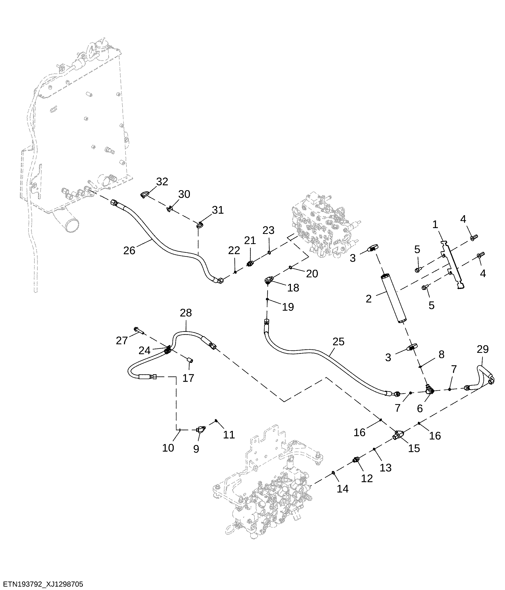 Auxiliary and Single Lever Loader Control Plumbing