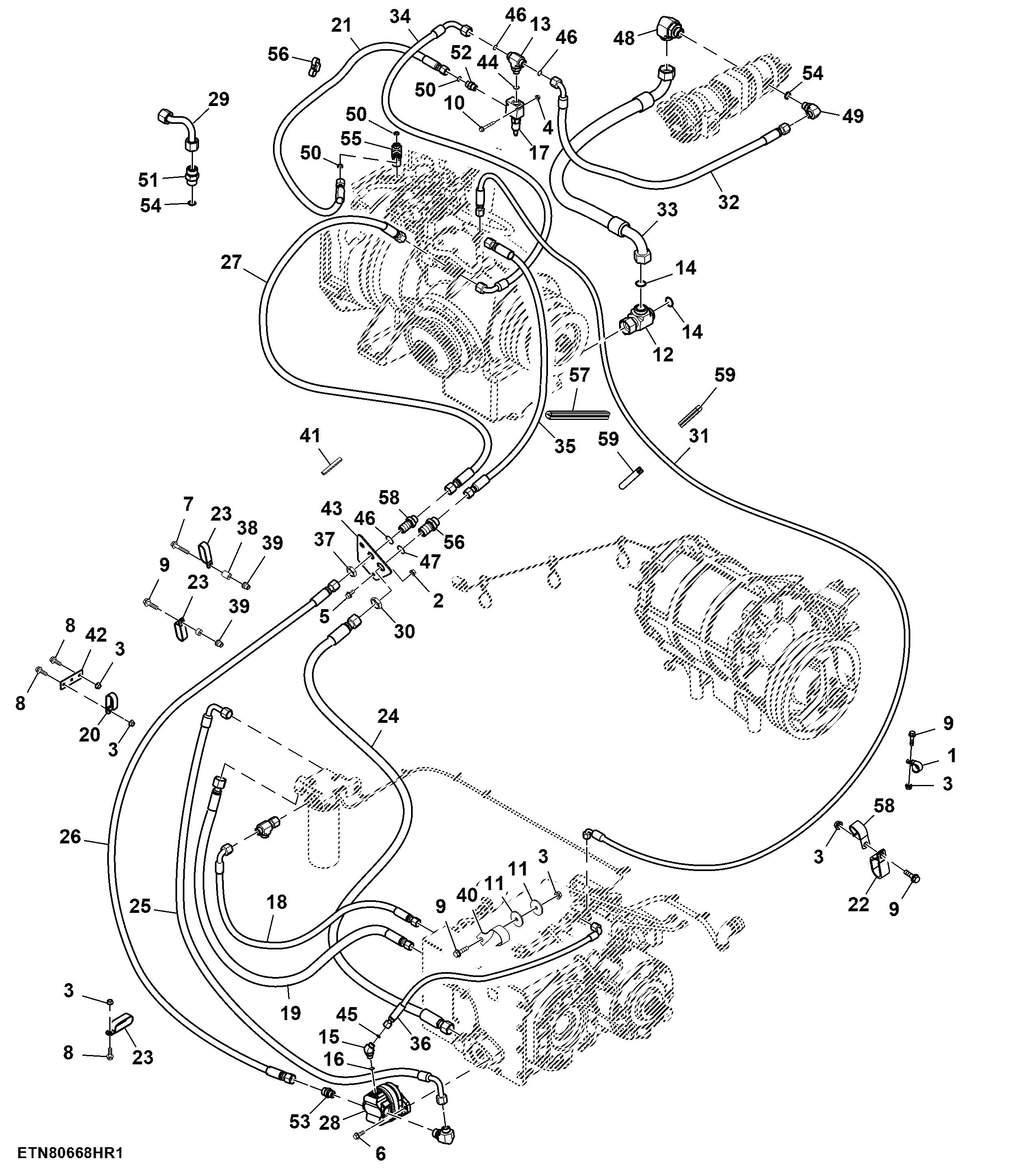 Main Engine Gearcase Lube Hydraulic Hoses, ProDrive™