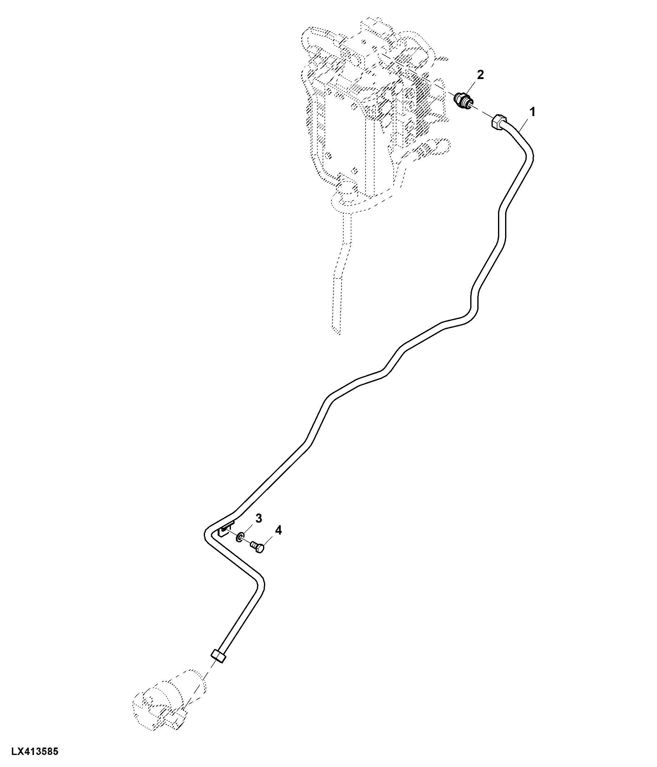 Oil Supply Lines, 4 Double Action SCVs, W/O Flow Driver