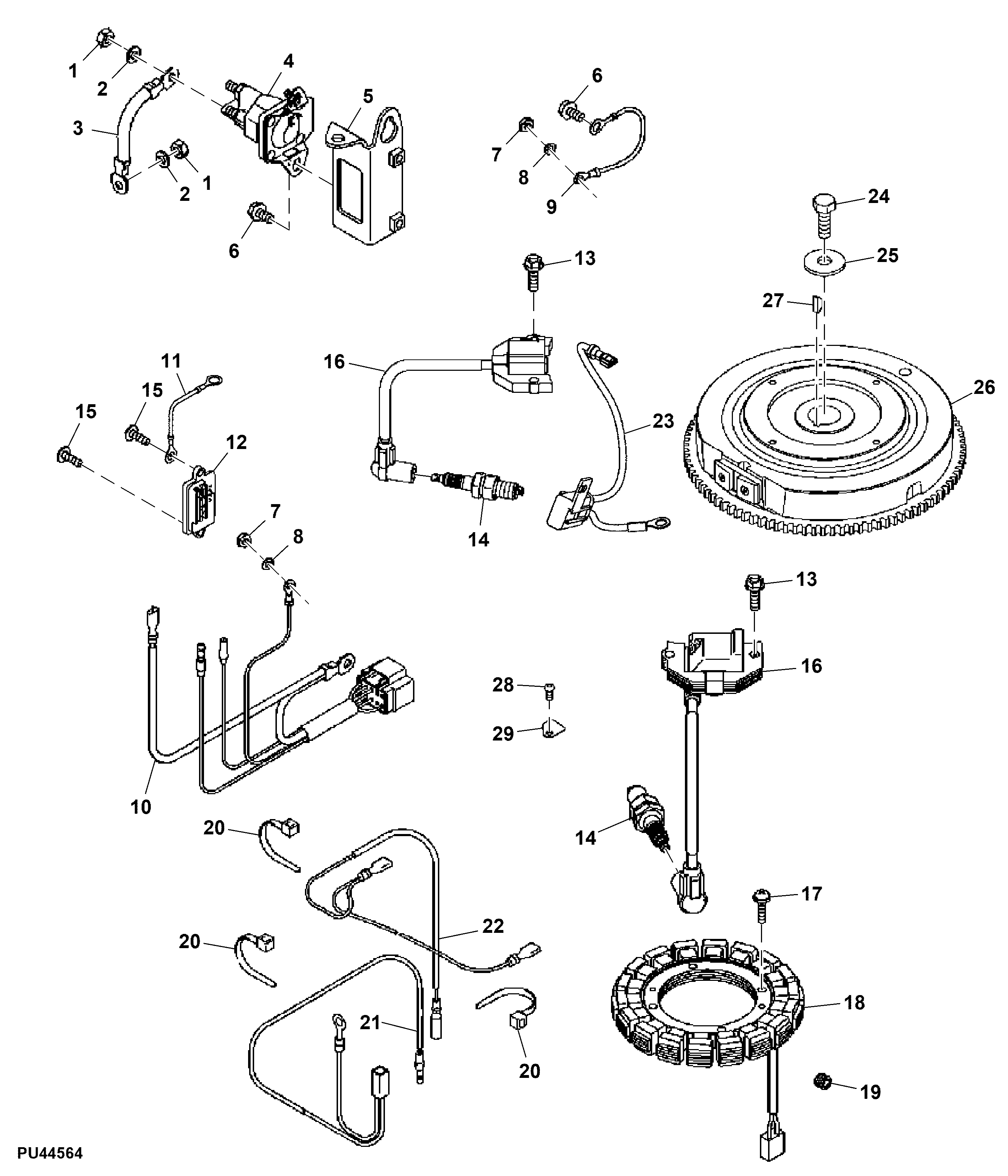 Ignition Coil and Voltage Regulator (For Canada and USA)
