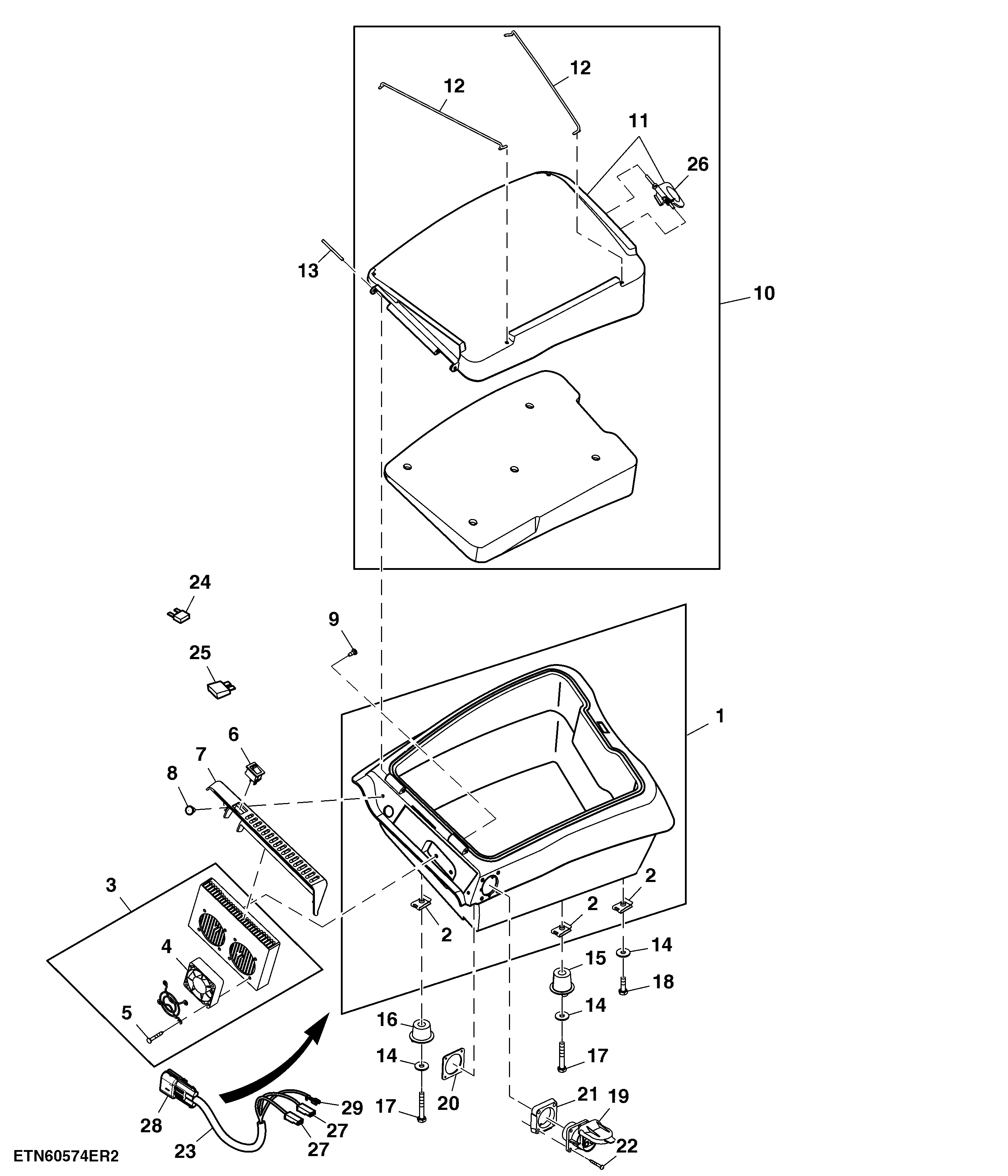 Storage Compartment, Fender, W/ Refrigerator