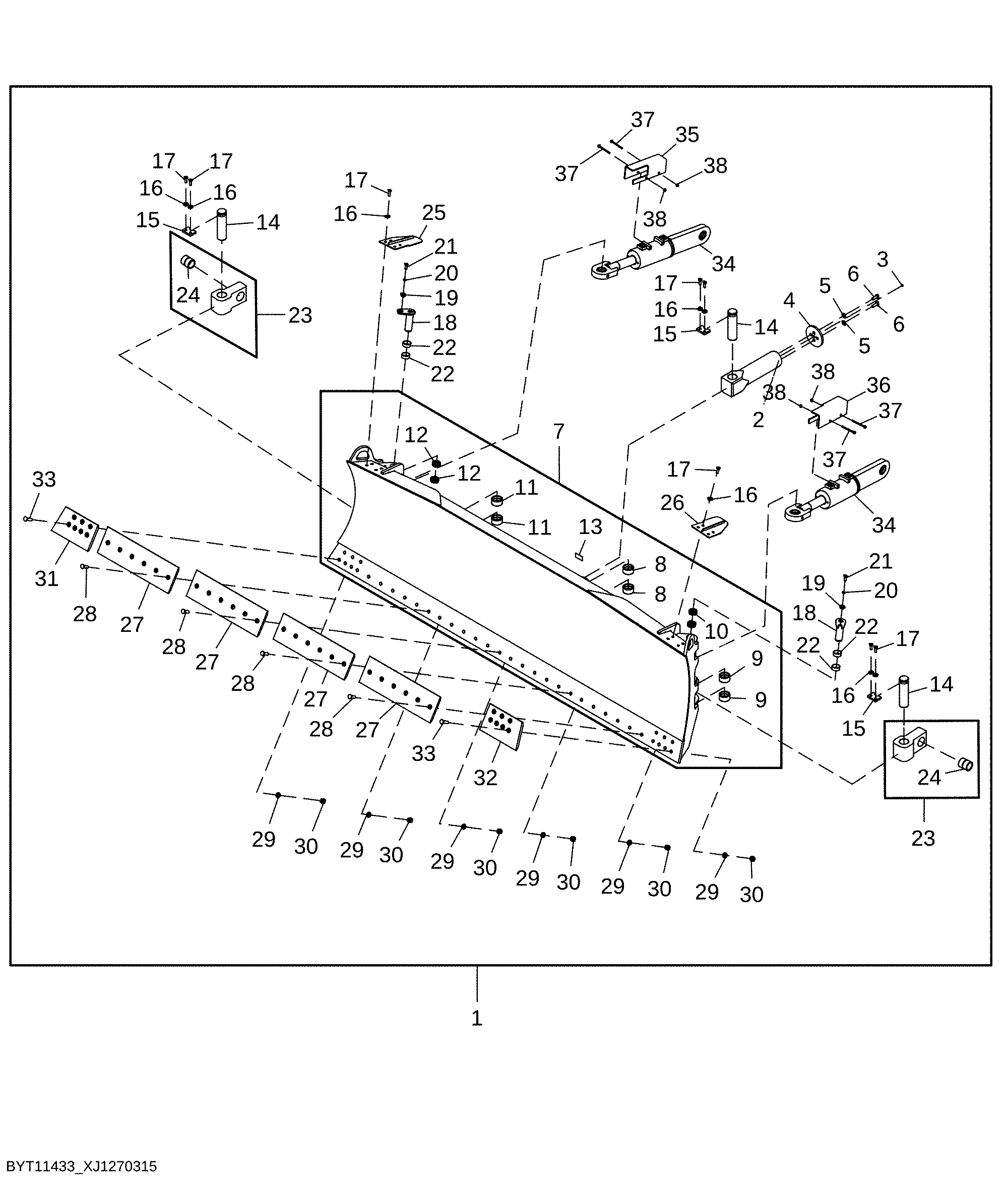 Mechanical Angle Blade Kit, Outside Dozer (351231 - )