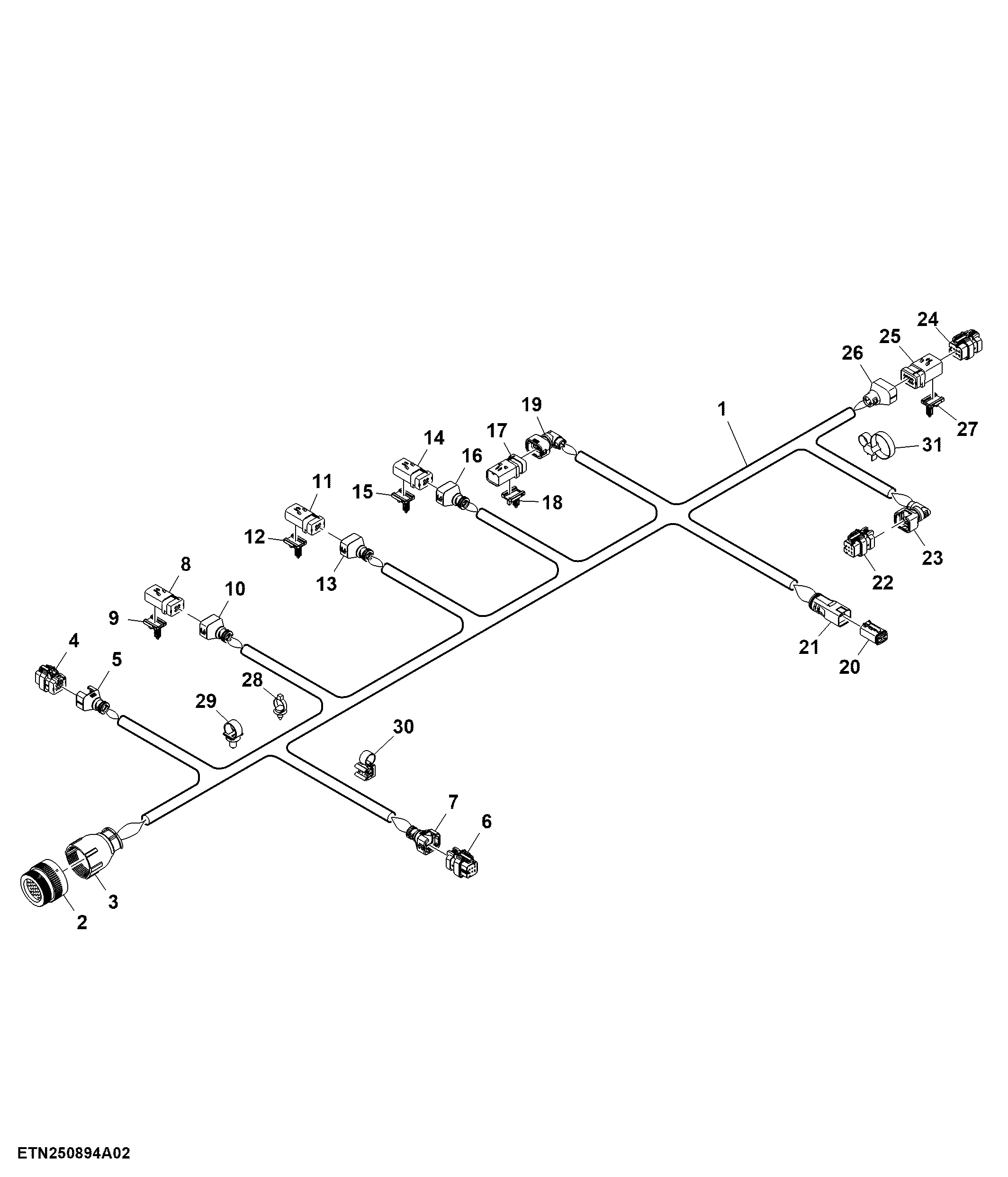 Wing Wiring Harness, RH Illustrated (2 of 2)