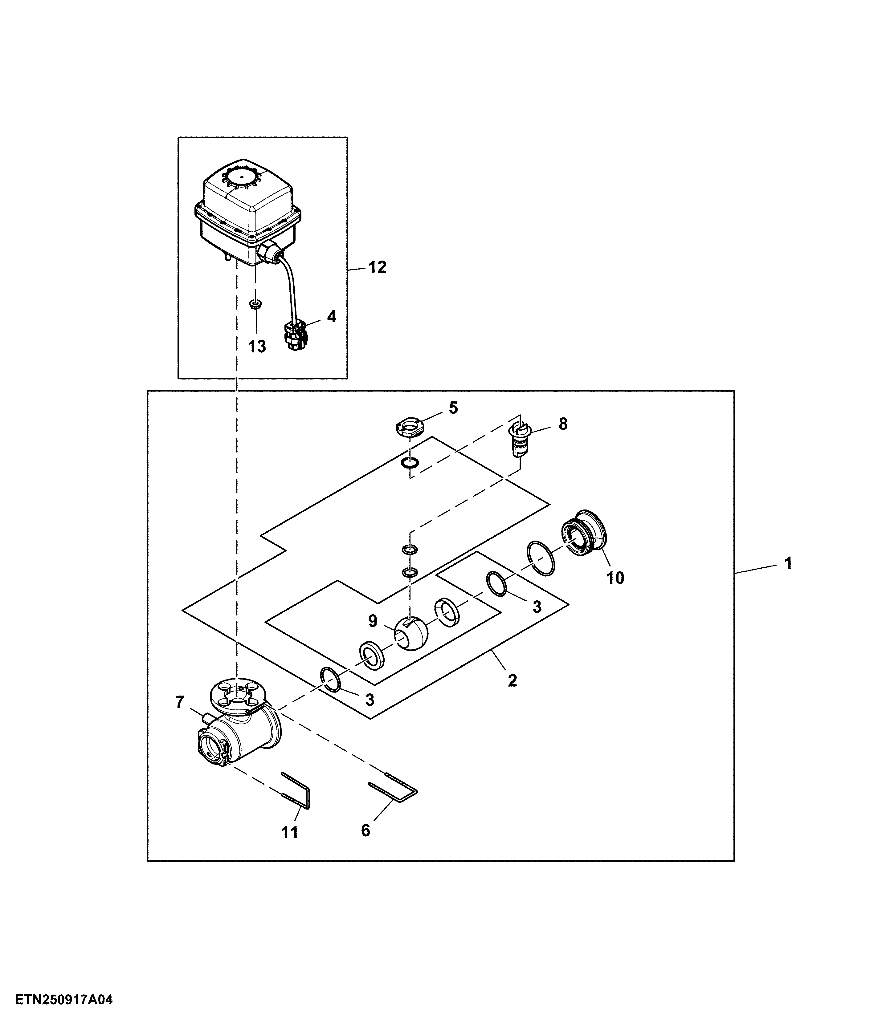 Electric Ball Valve, 2 Way, 1 in., Flanged One Side