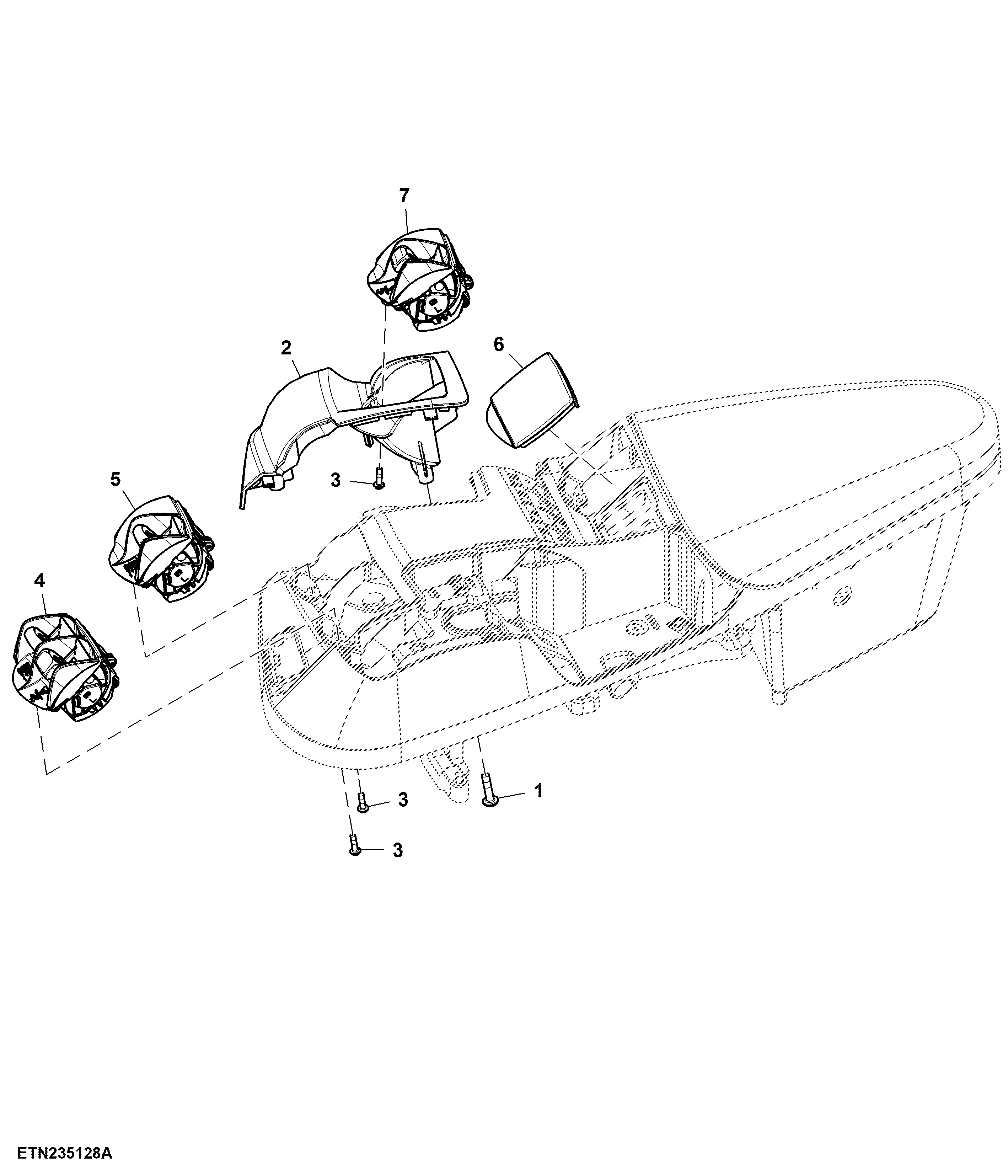 Control, Rear Hitch and 2 Rear SCV, W/ Front Hitch, W/O Multi-Function Lever, CommandARM™