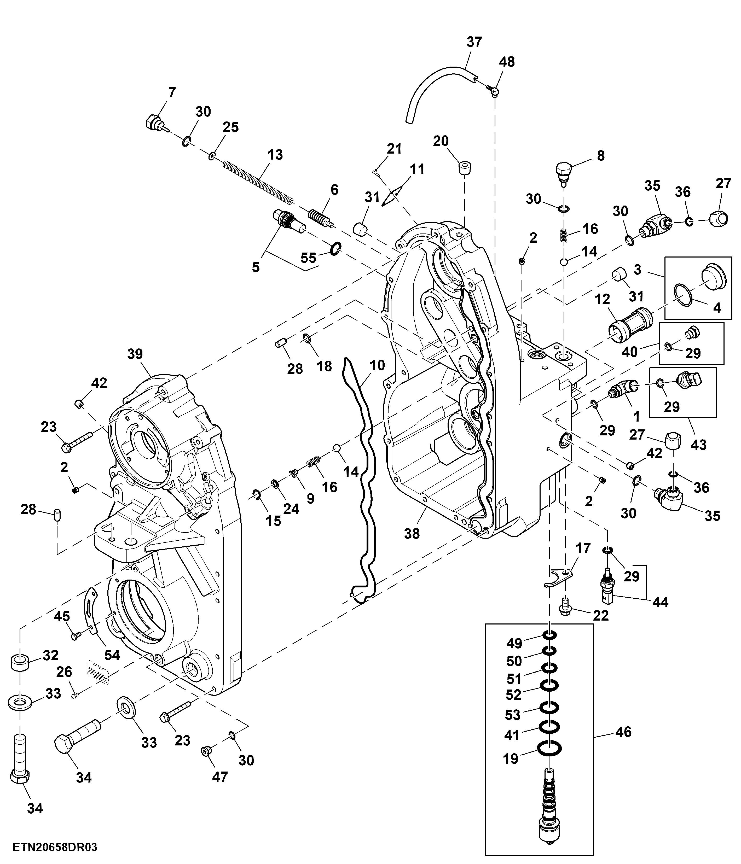 Housing, Front PTO, Type 1, Counter Clockwise