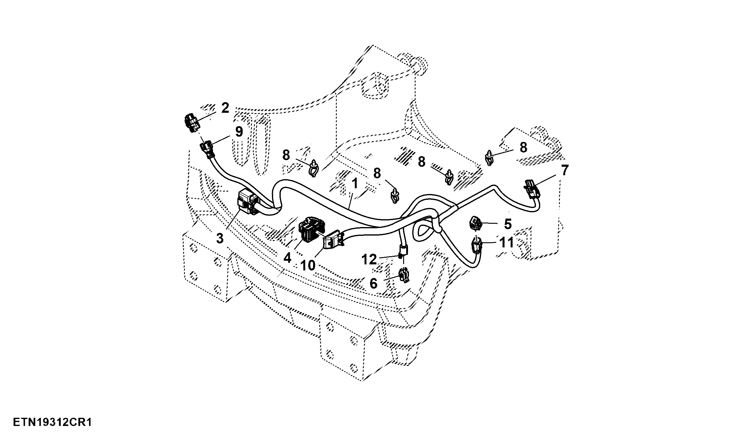 Wiring Harness, Front Controller, W/O Mid SCV and Front Hitch, TLS™