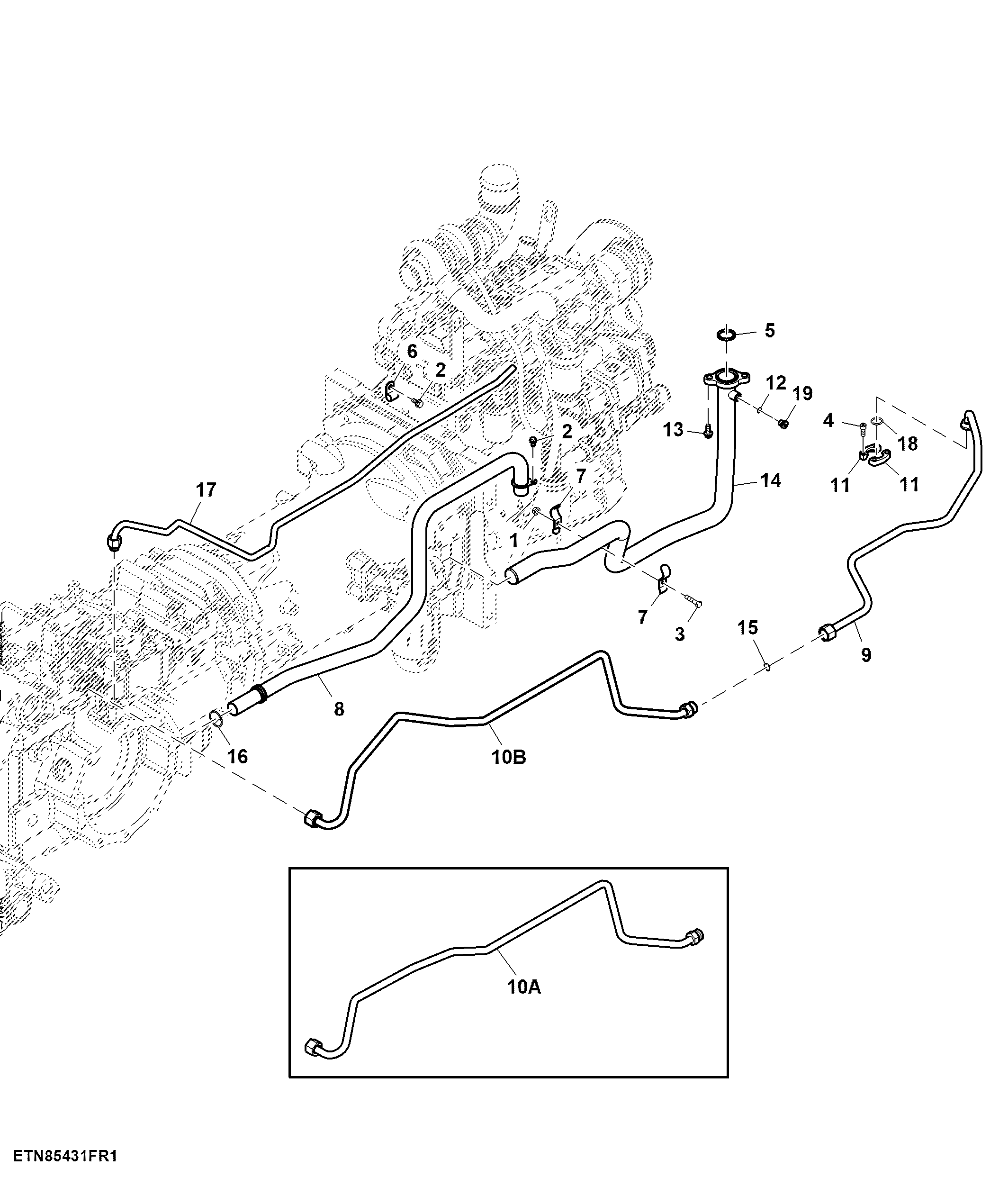 Chassis Hydraulic Oil Line, Short Wheel Base