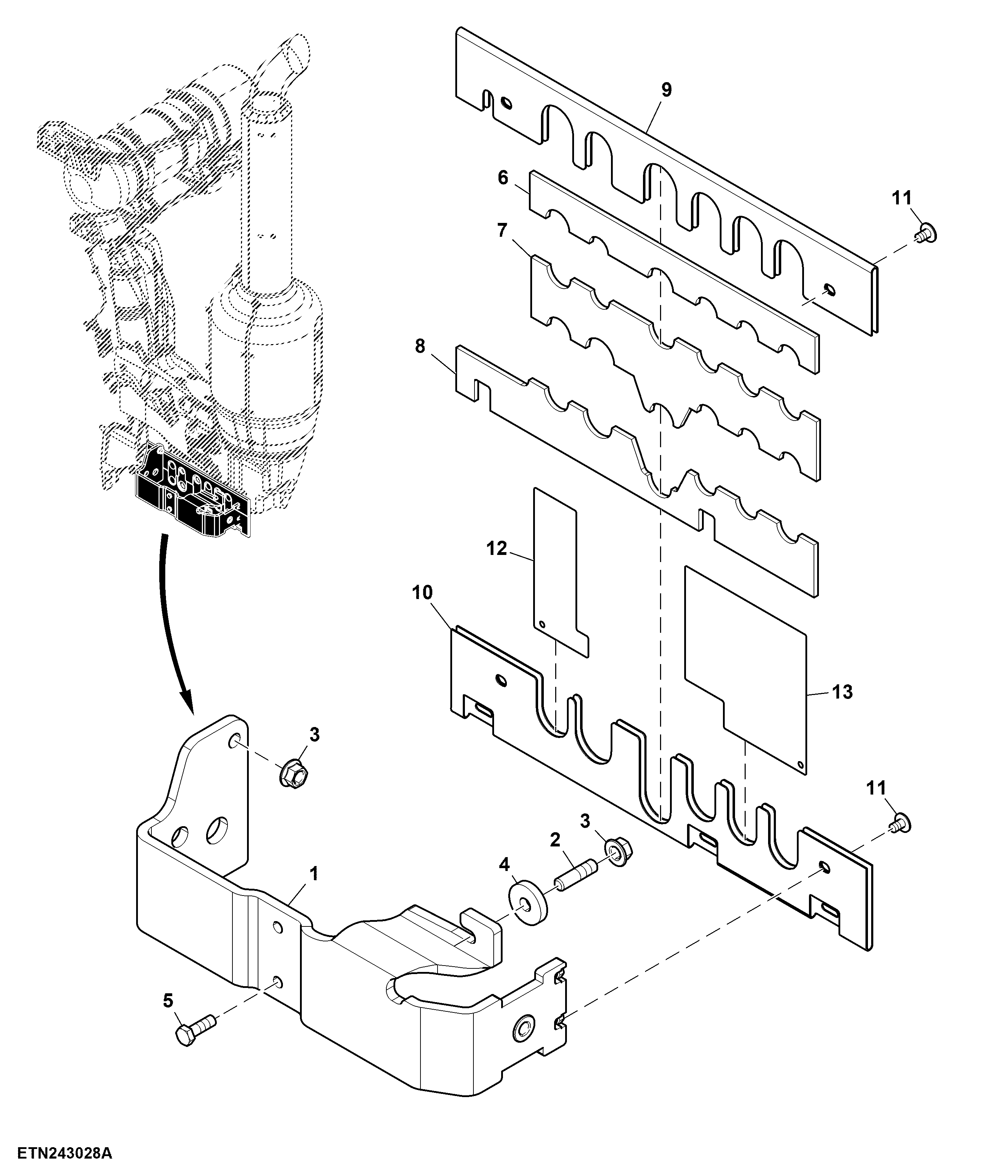 Mounting Parts, W/ Premium Front Hitch, W/ 3 Function Front SCV