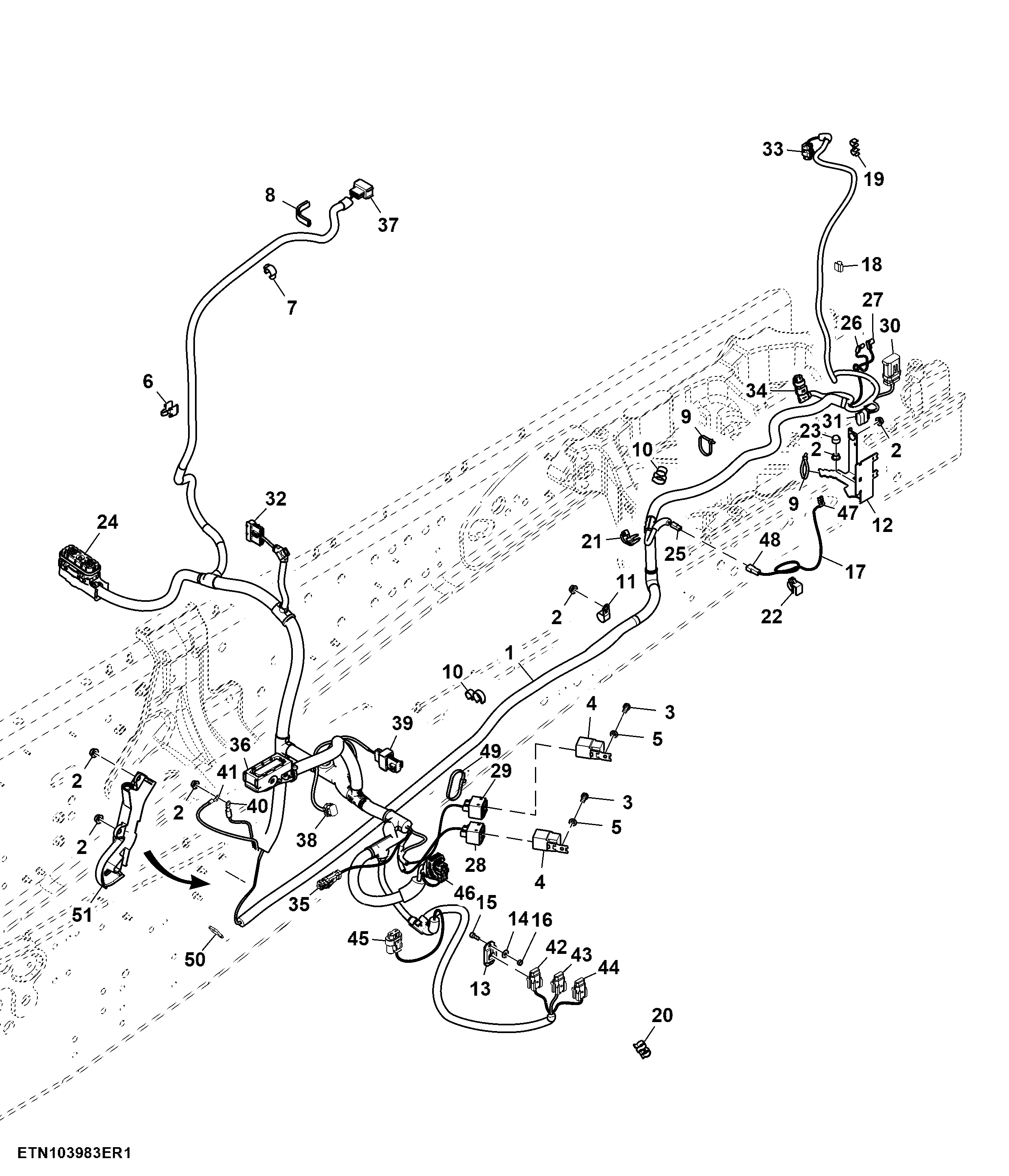 Wiring Harness, Front Chassis, W/ Front Controller, W/ Front PTO