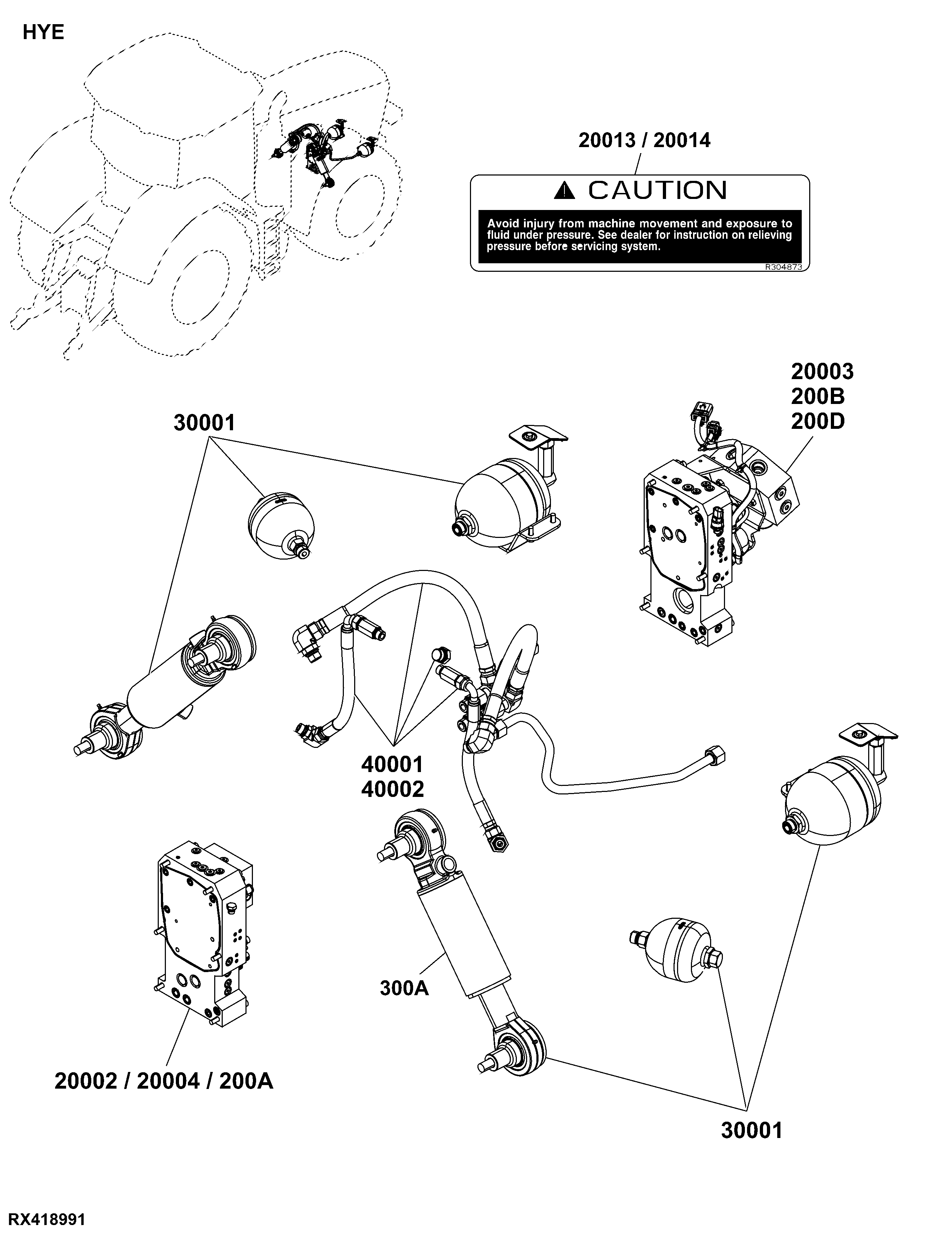 HYE Front Axle Suspension, Hydraulic Components