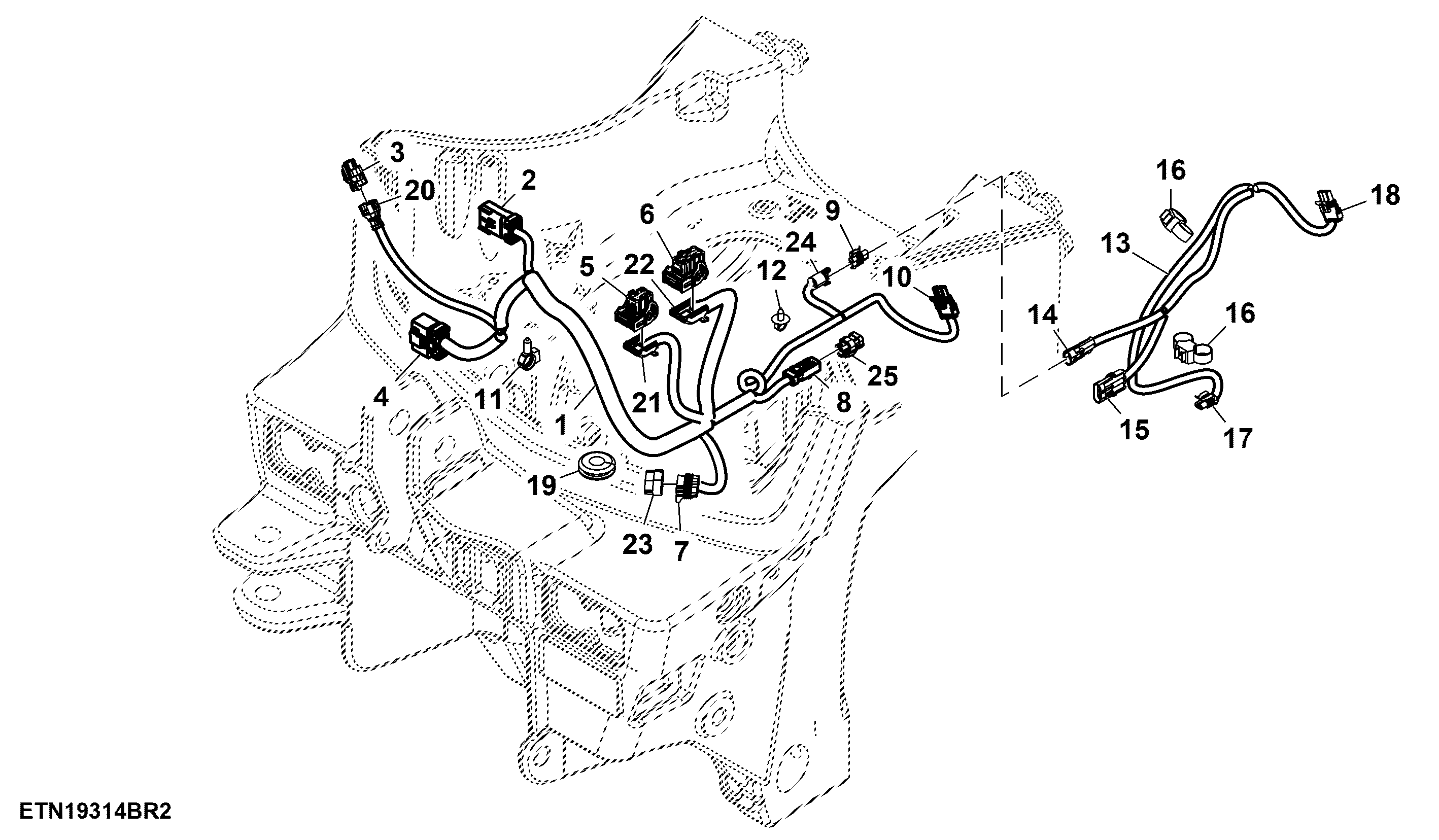 Wiring Harness, Front Controller, W/ Mid SCV and Front Hitch, TLS™
