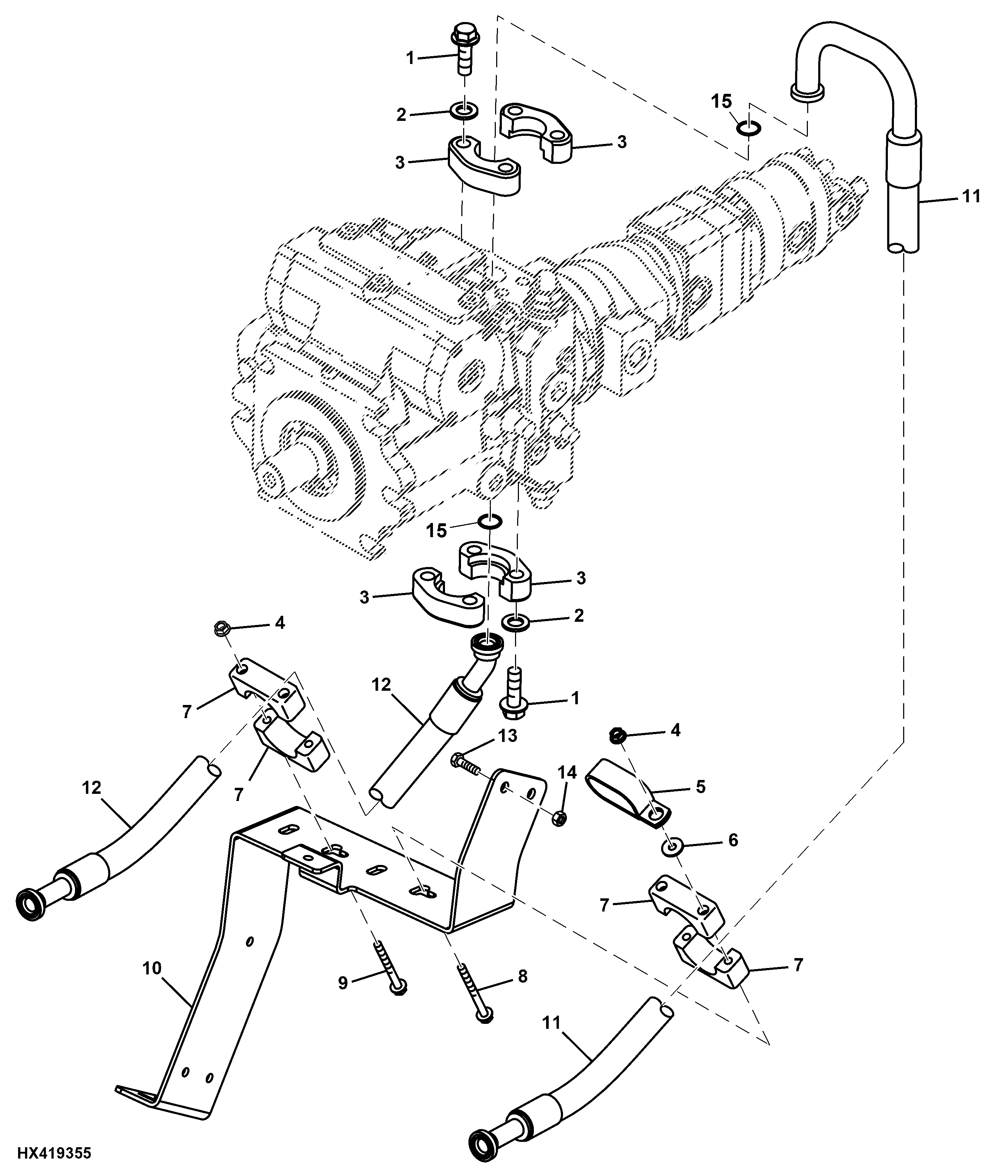Hydrostatic Drive Hoses, Upper, 4WD, ProDrive™