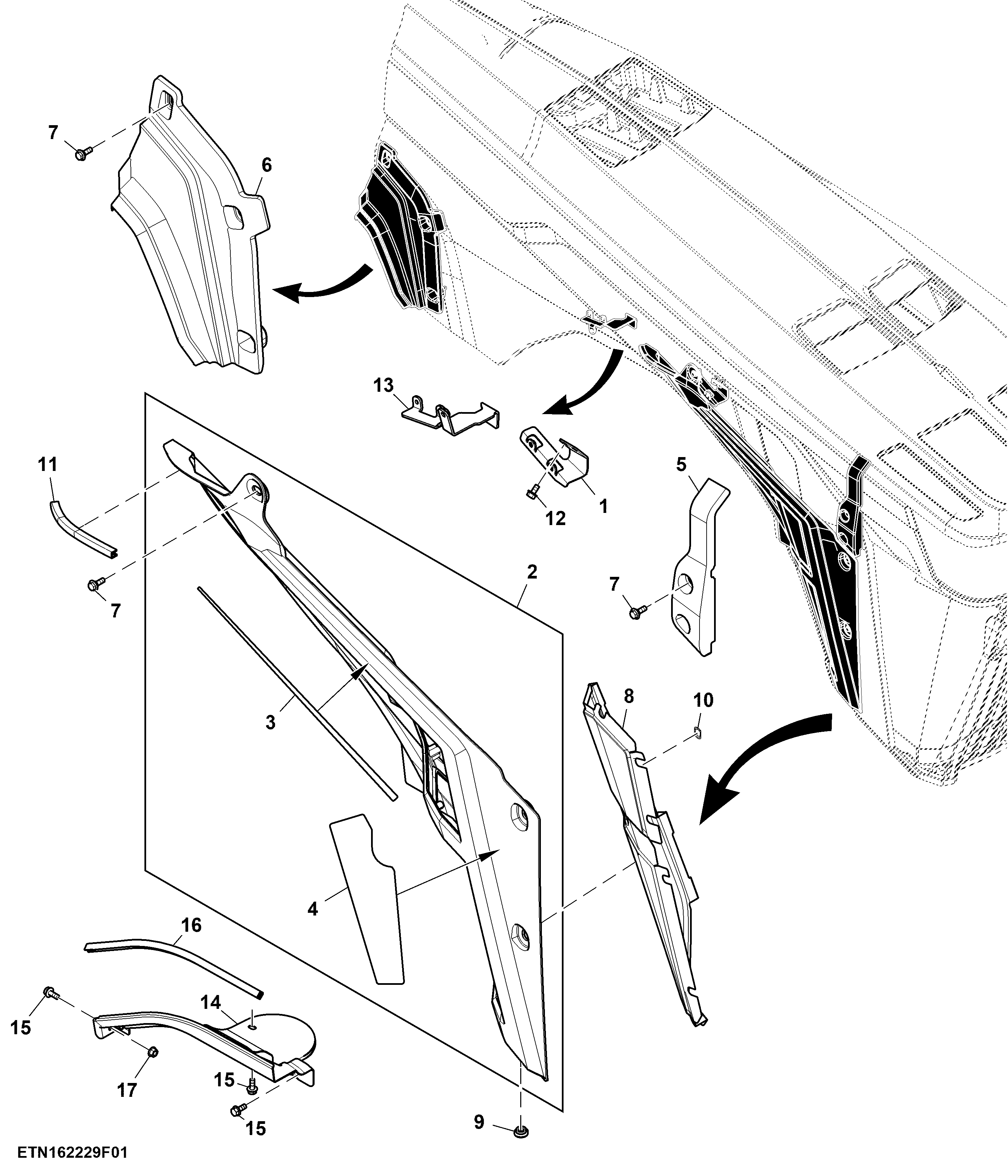 Fixed Panel, Hood, T3/ FT4/ Stage 5 Engine, RH